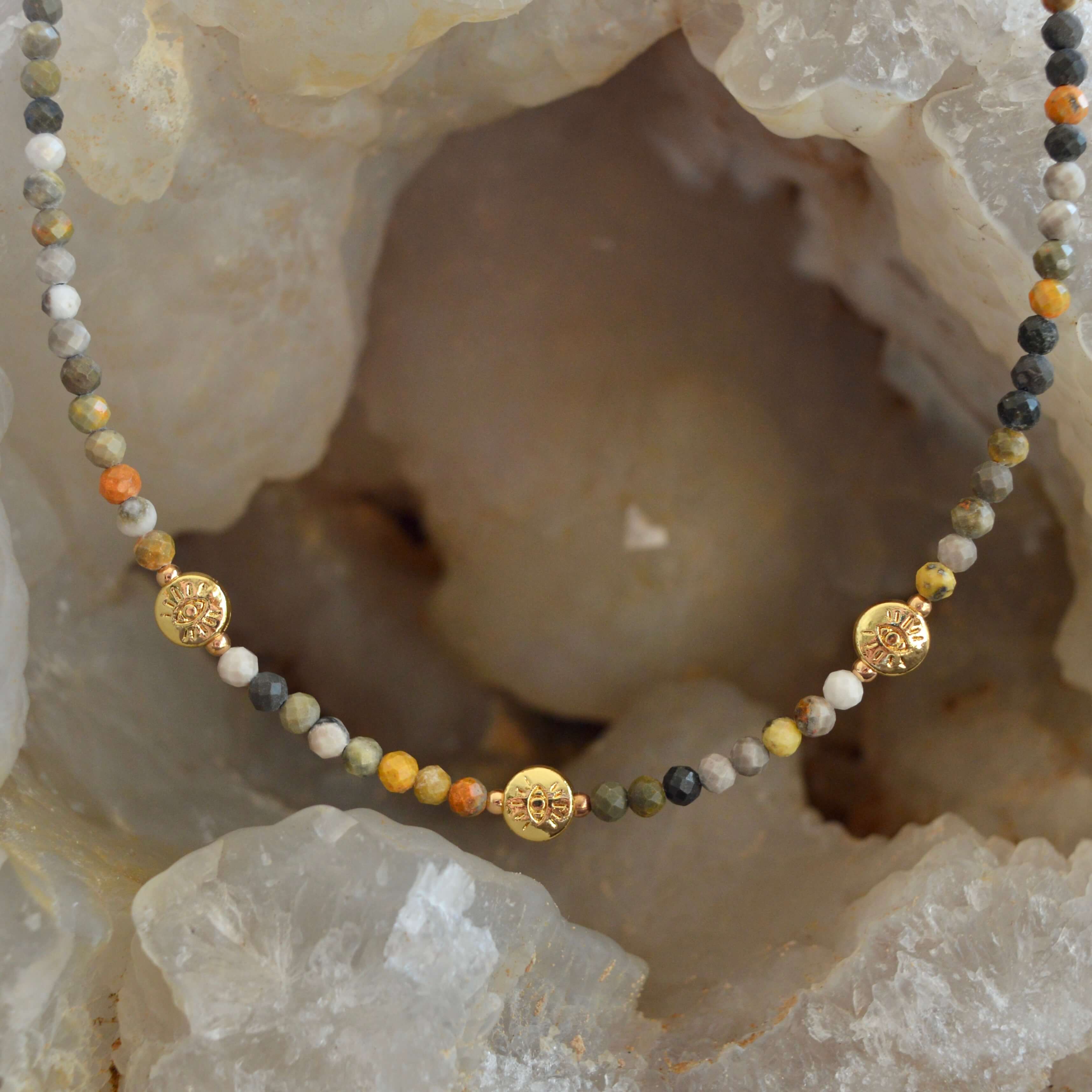 THE DAINTY- EYES- Bumblebee Jasper- NECKLACE