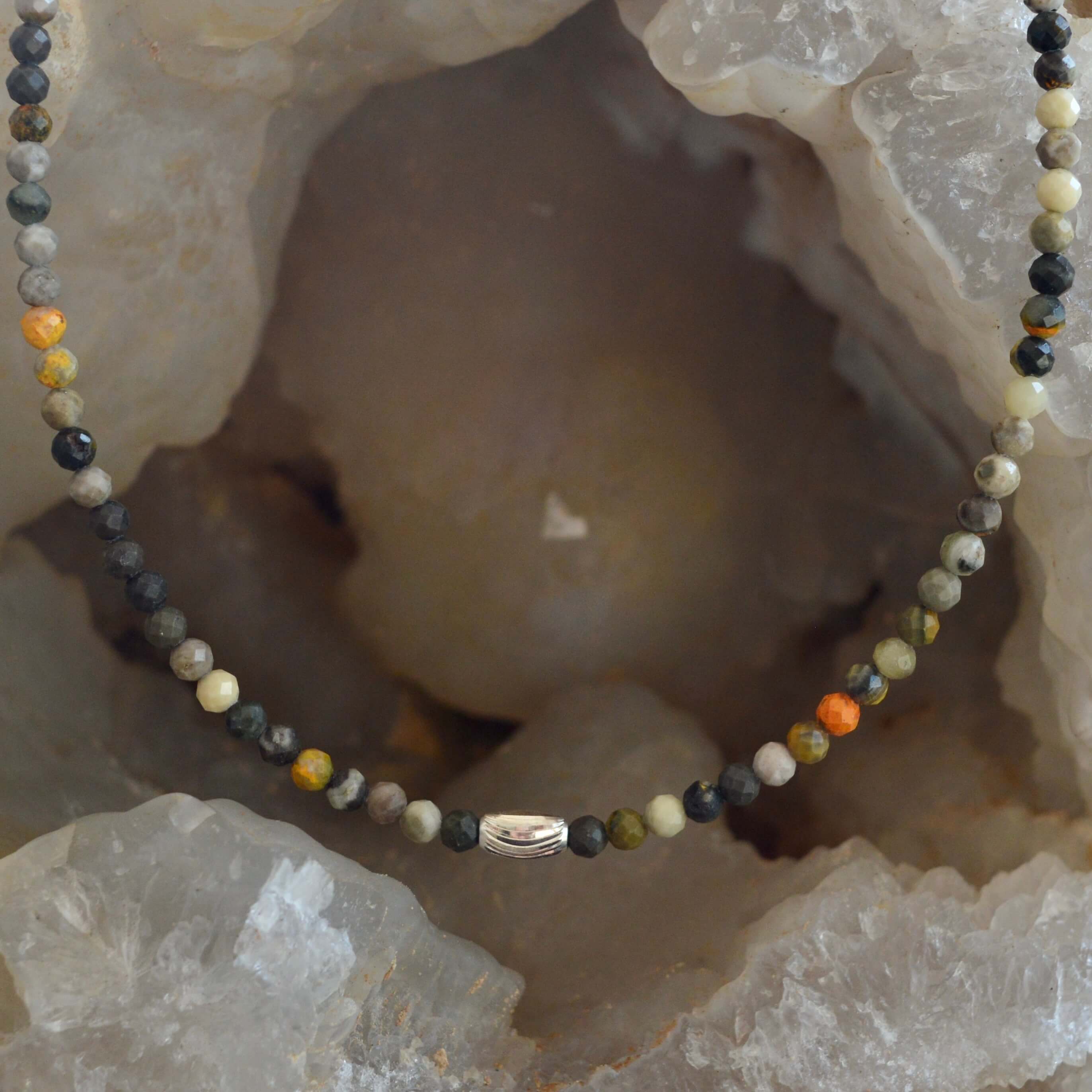 THE DAINTY- Silver- Bumblebee Jasper- NECKLACE - Headless Nation