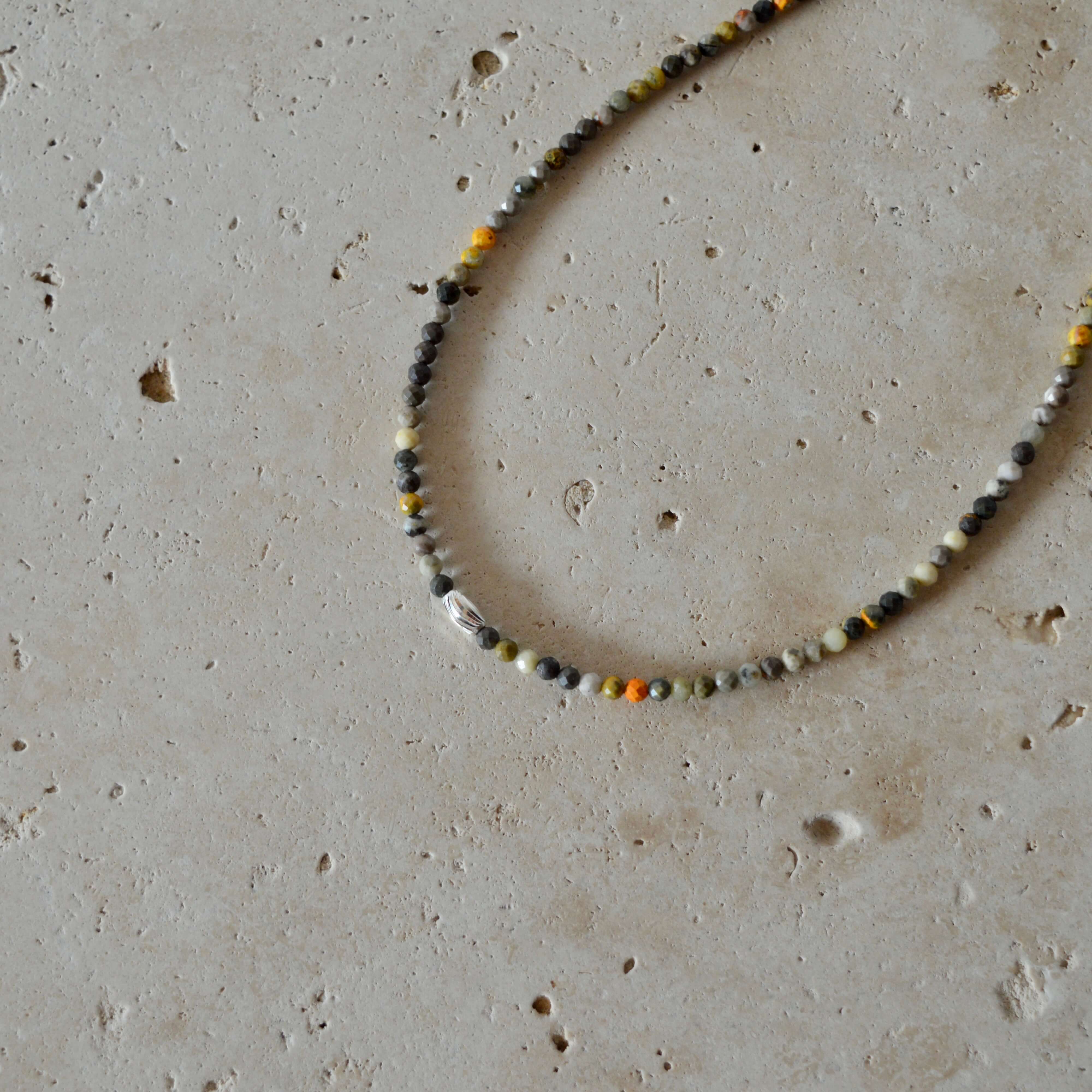 THE DAINTY- Silver- Bumblebee Jasper- NECKLACE - Headless Nation