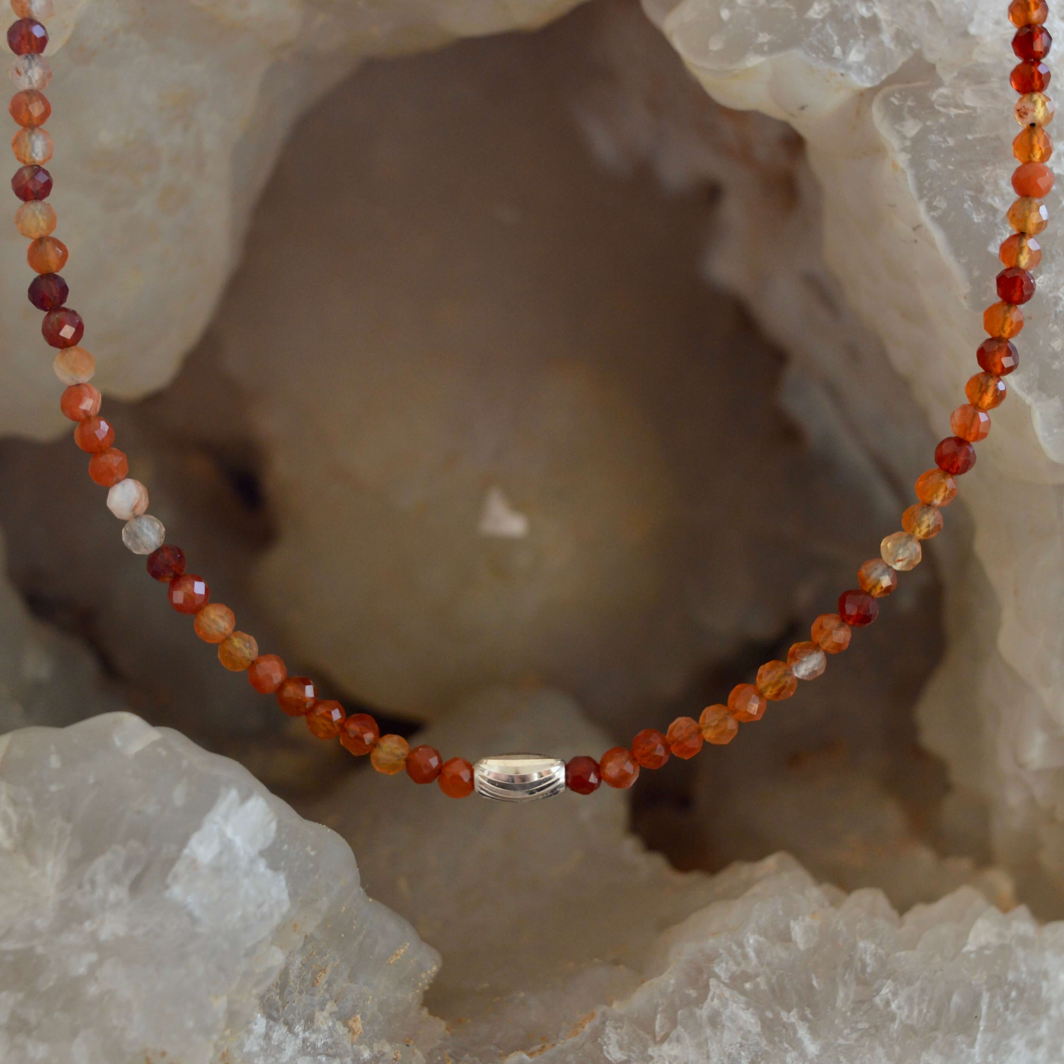 THE DAINTY- Silver- Carnelian- NECKLACE - Headless Nation
