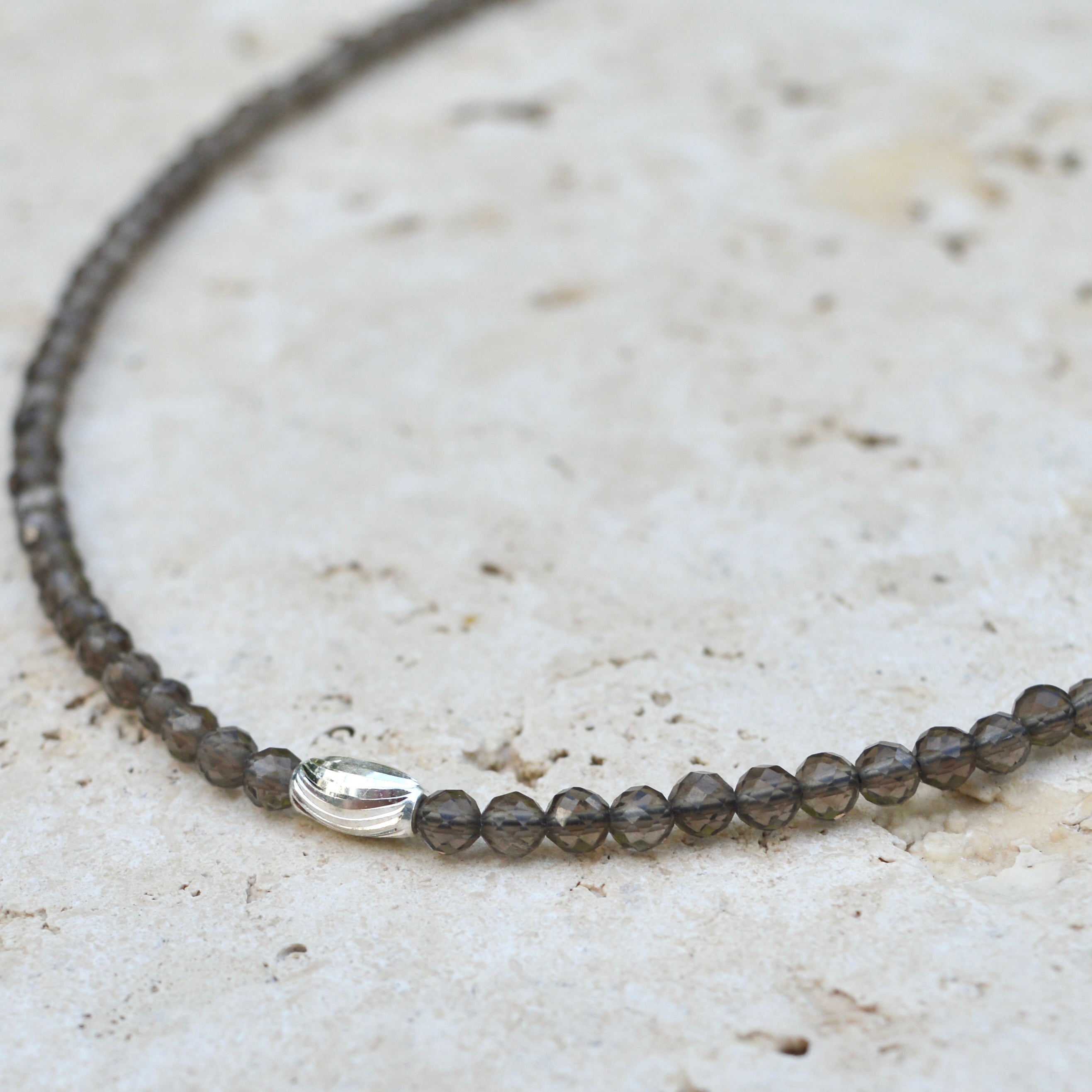 THE DAINTY- Silver- Smokey Quartz- NECKLACE - Headless Nation