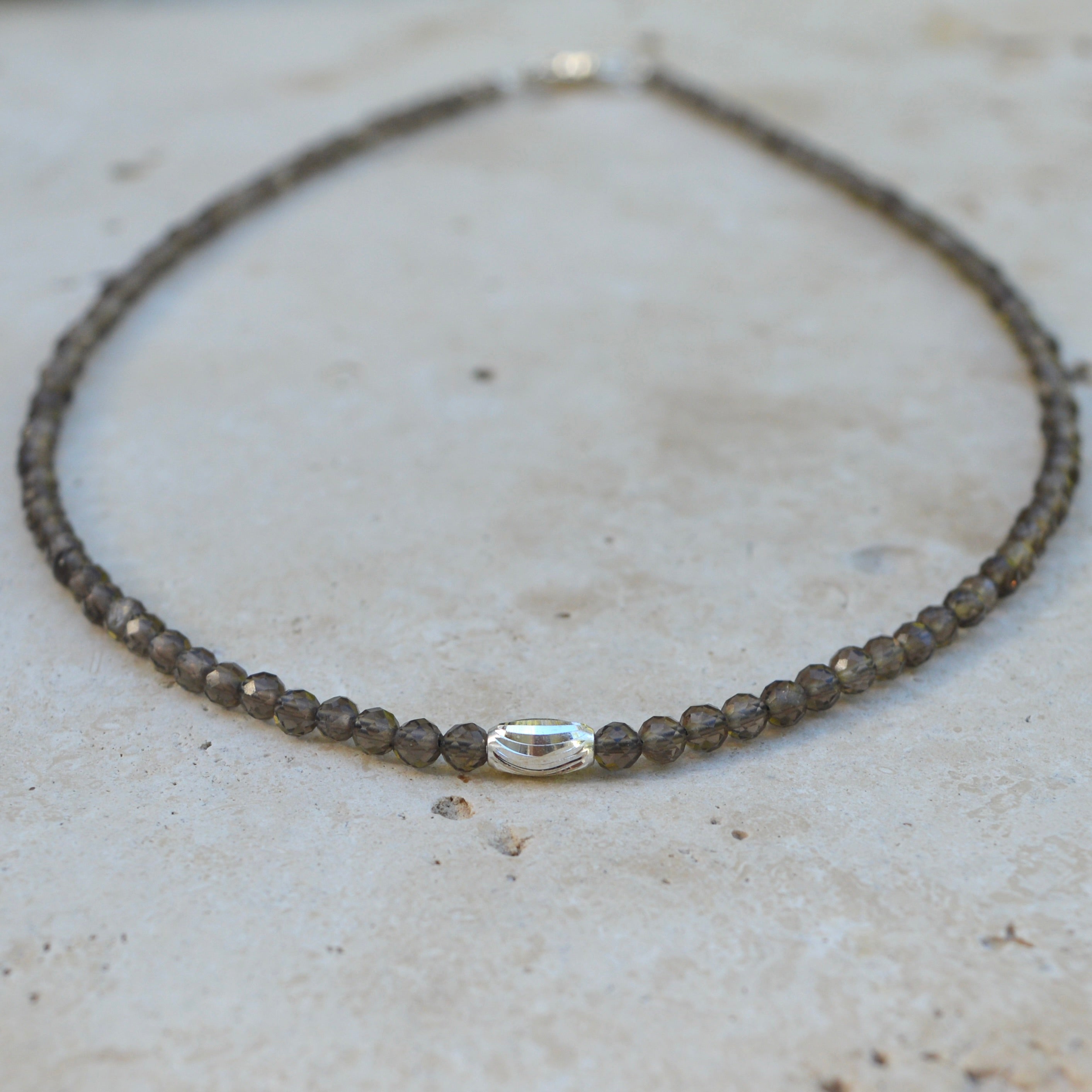 THE DAINTY- Silver- Smokey Quartz- NECKLACE - Headless Nation