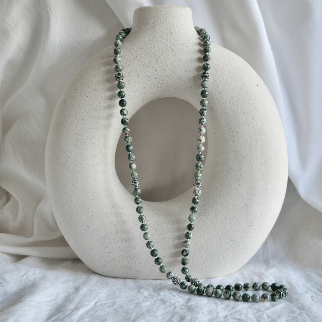 Greenspot Jasper LONG BEADED NECKLACE - Headless Nation