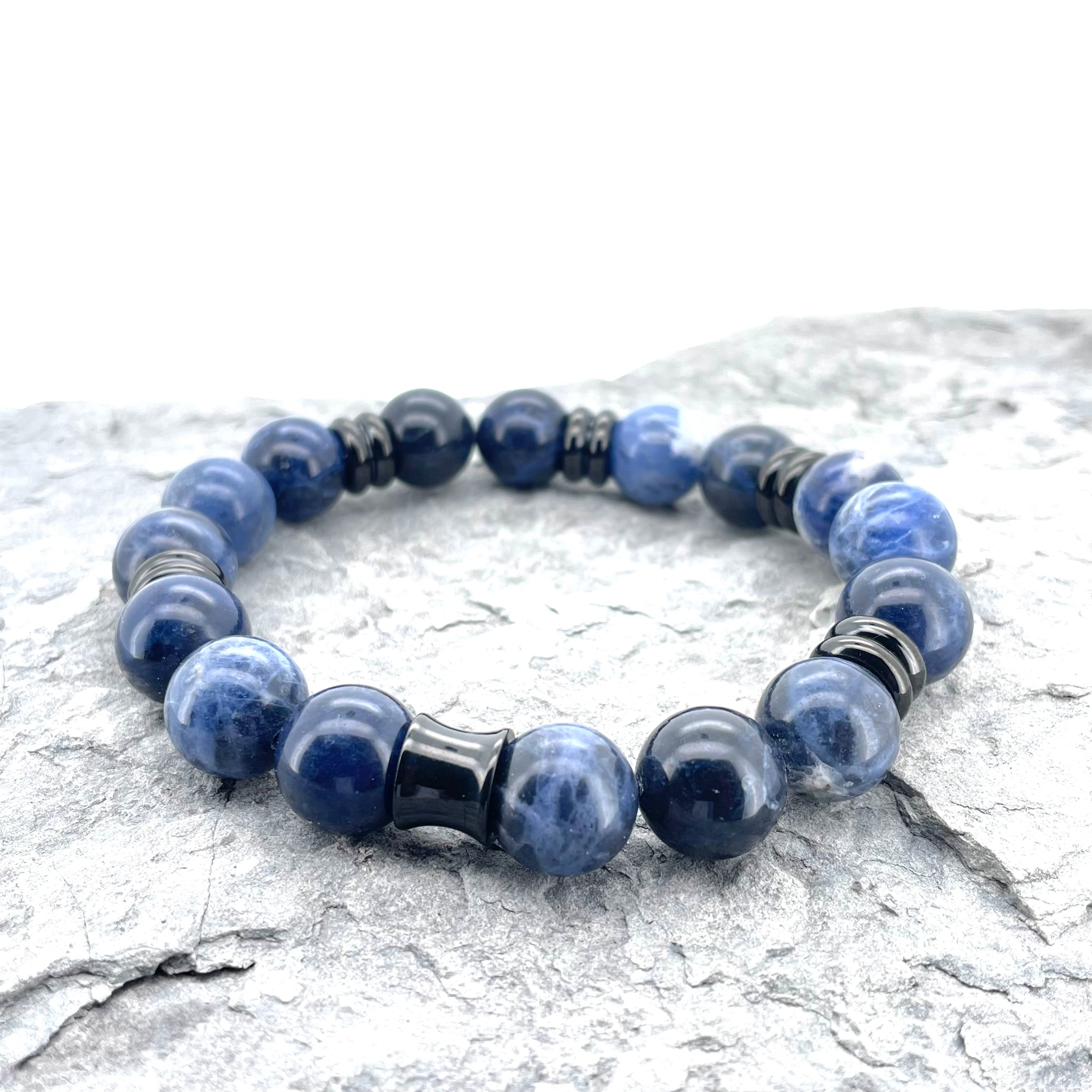 SODALITE BEADED BRACELET- NERO COLLECTION - Headless Nation