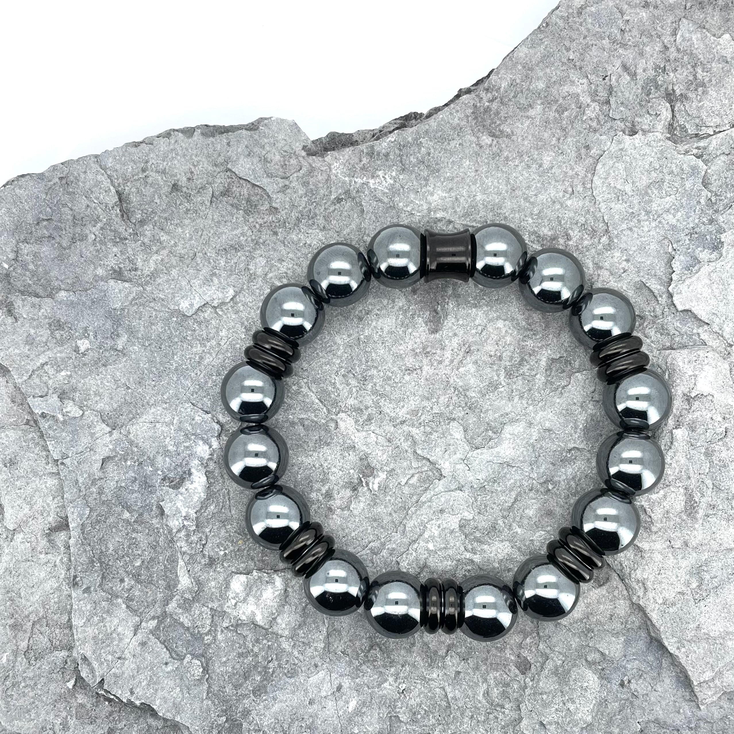 HEMATITE BEADED BRACELET- NERO COLLECTION - Headless Nation