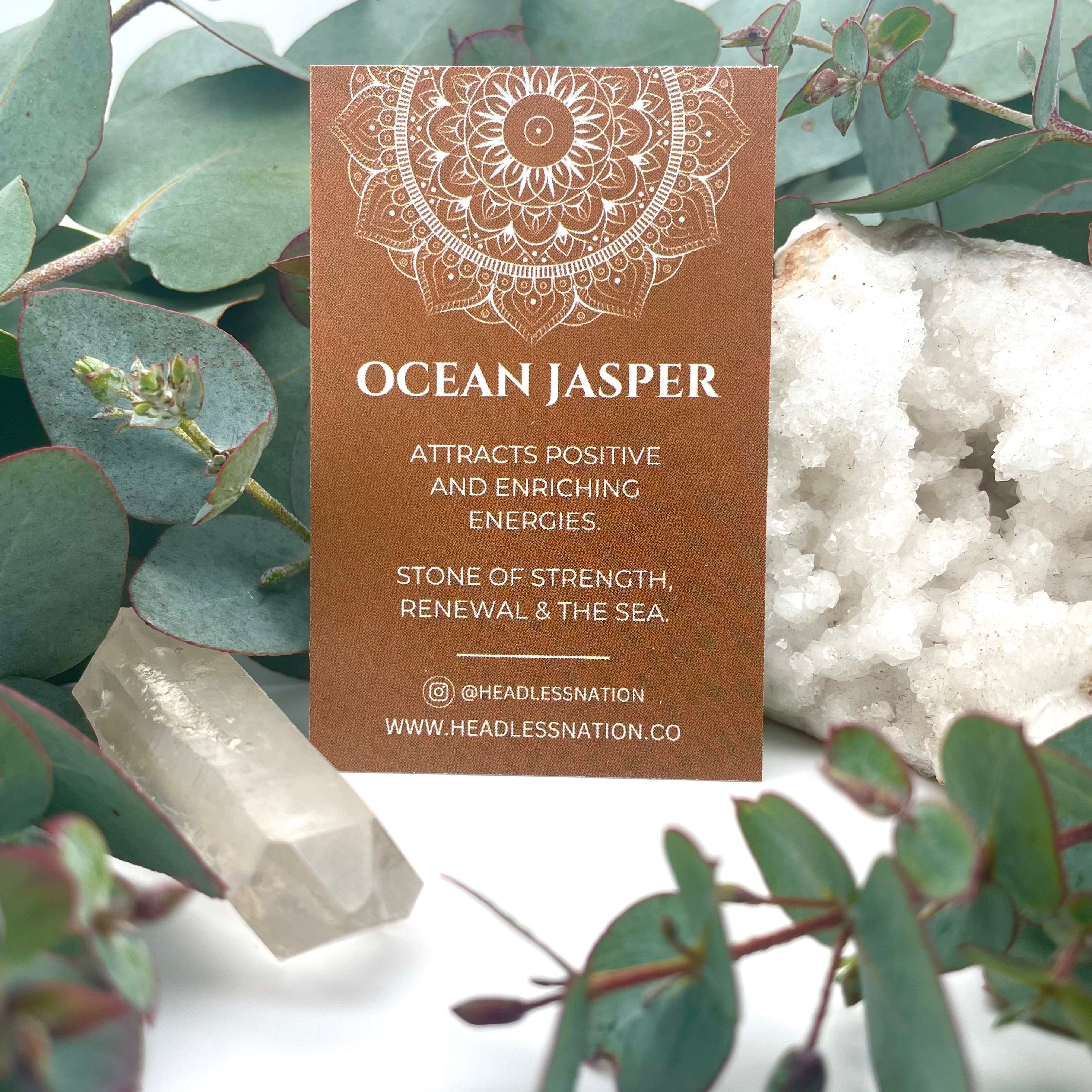 OCEAN JASPER & STERLING SILVER BEADED BRACELET- - Headless Nation