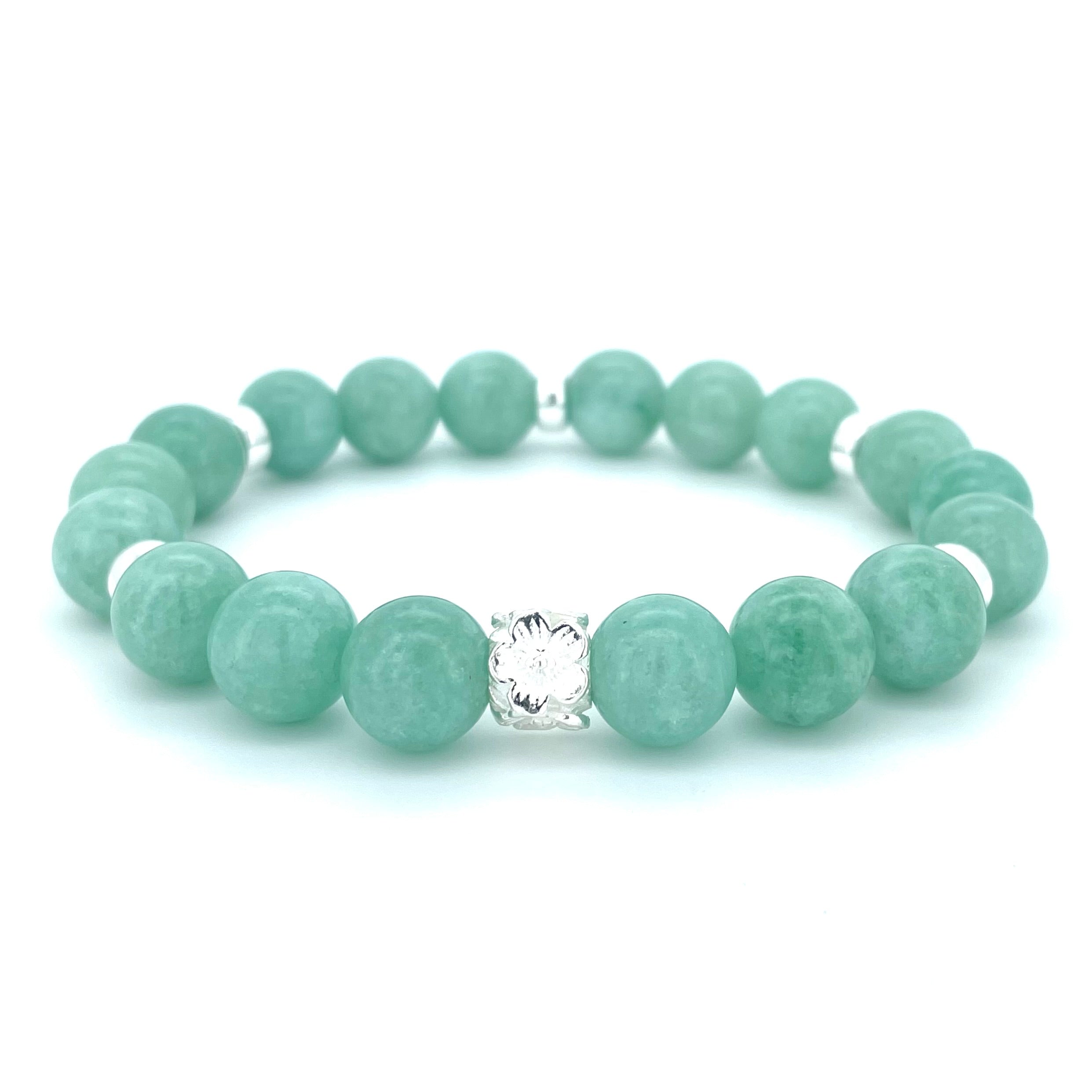 JADE & STERLING SILVER BEADED BRACELET- - Headless Nation