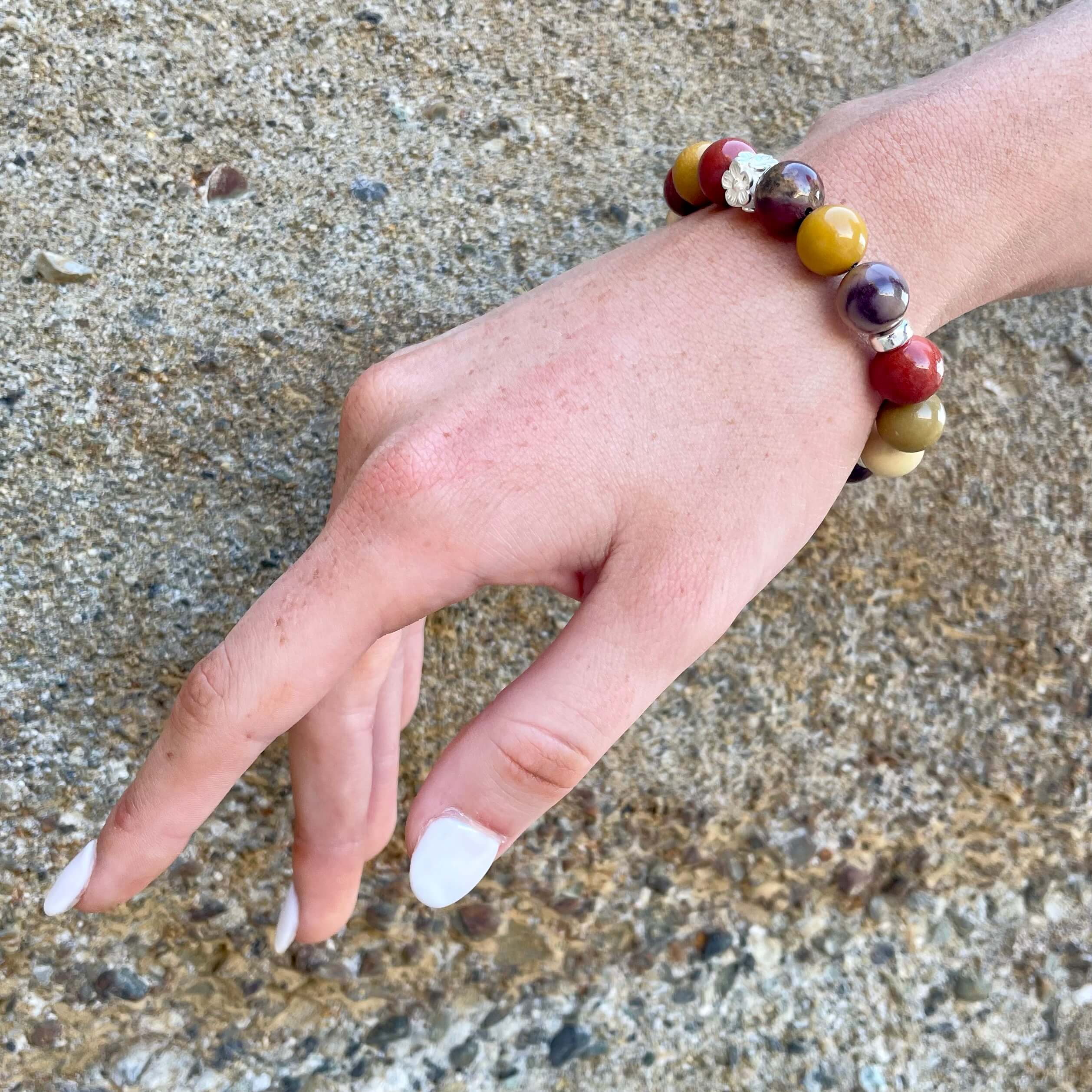 MOOKAITE & STERLING SILVER BEADED BRACELET- - Headless Nation