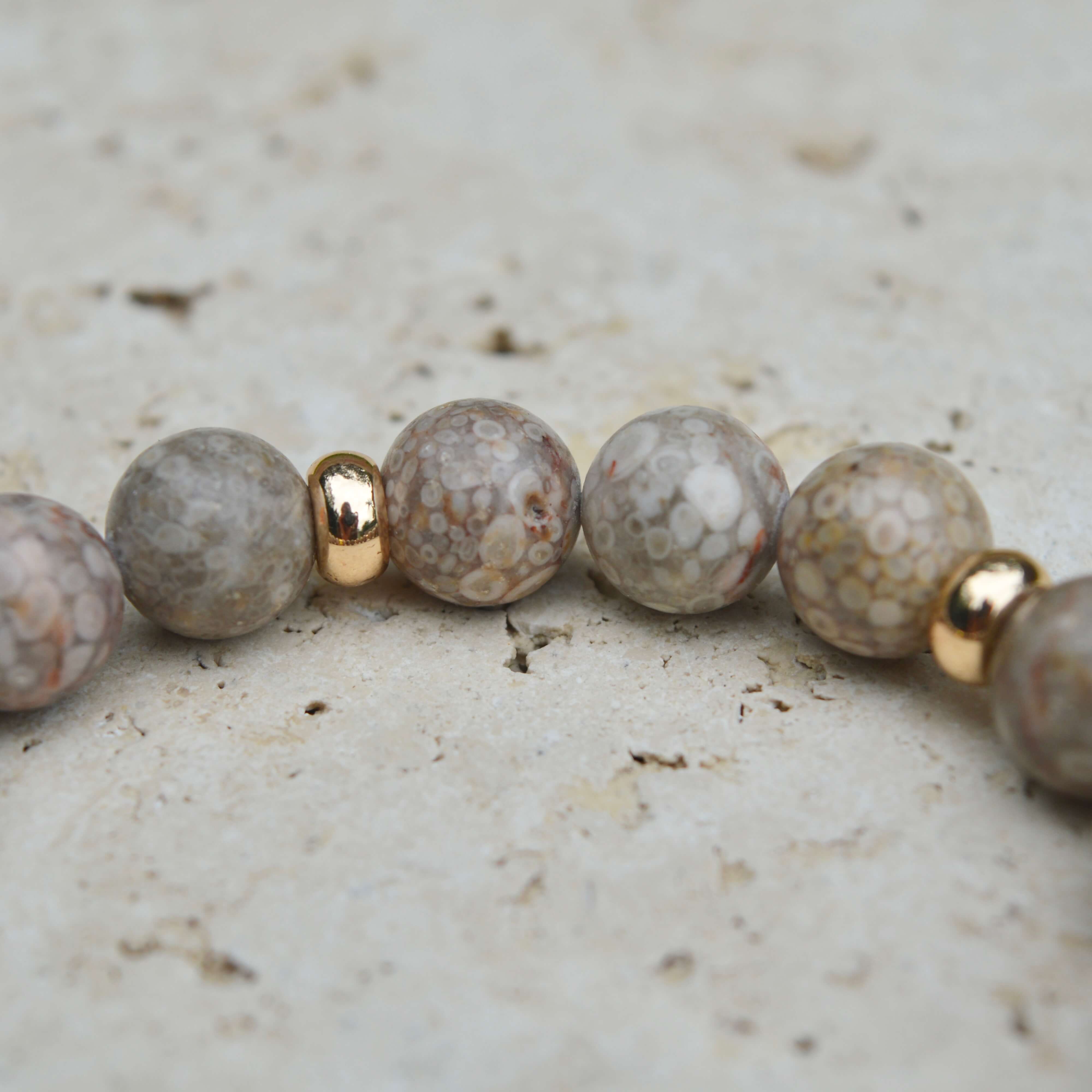 MEDECINE STONE & GOLD BEADED BRACELET - HALCYON COLLECTION - Headless Nation