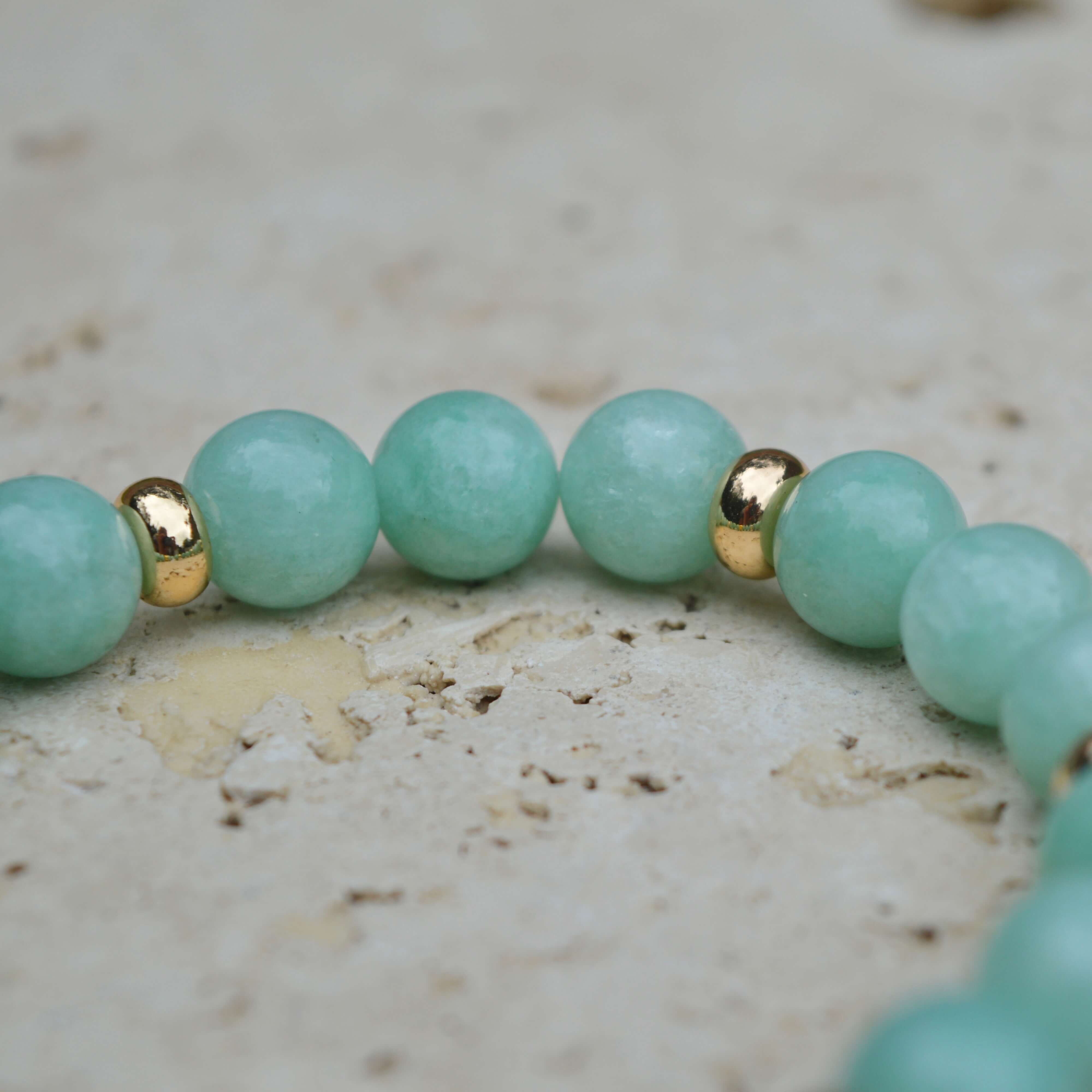 JADE & GOLD BEADED BRACELET - HALCYON COLLECTION - Headless Nation