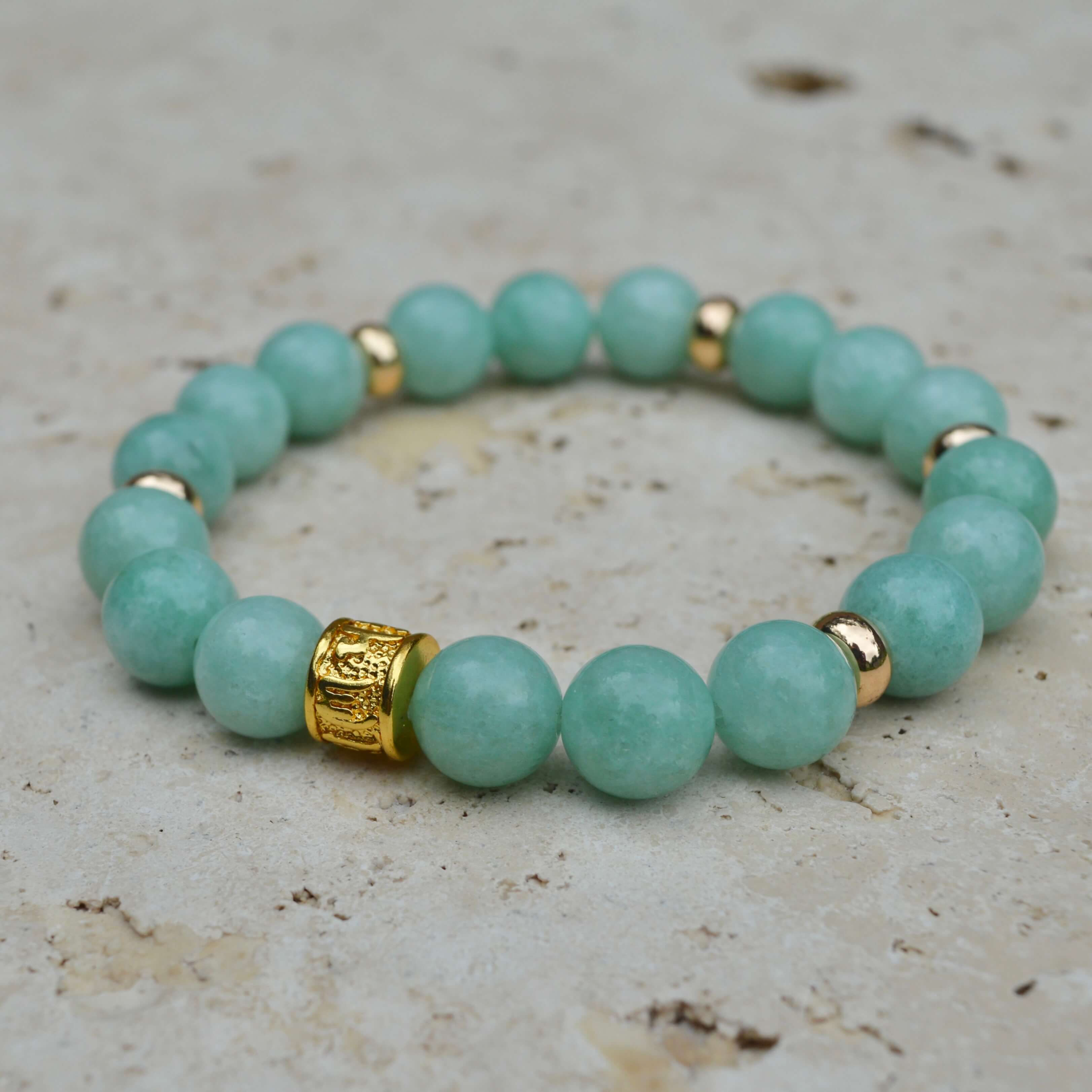 JADE & GOLD BEADED BRACELET - HALCYON COLLECTION - Headless Nation