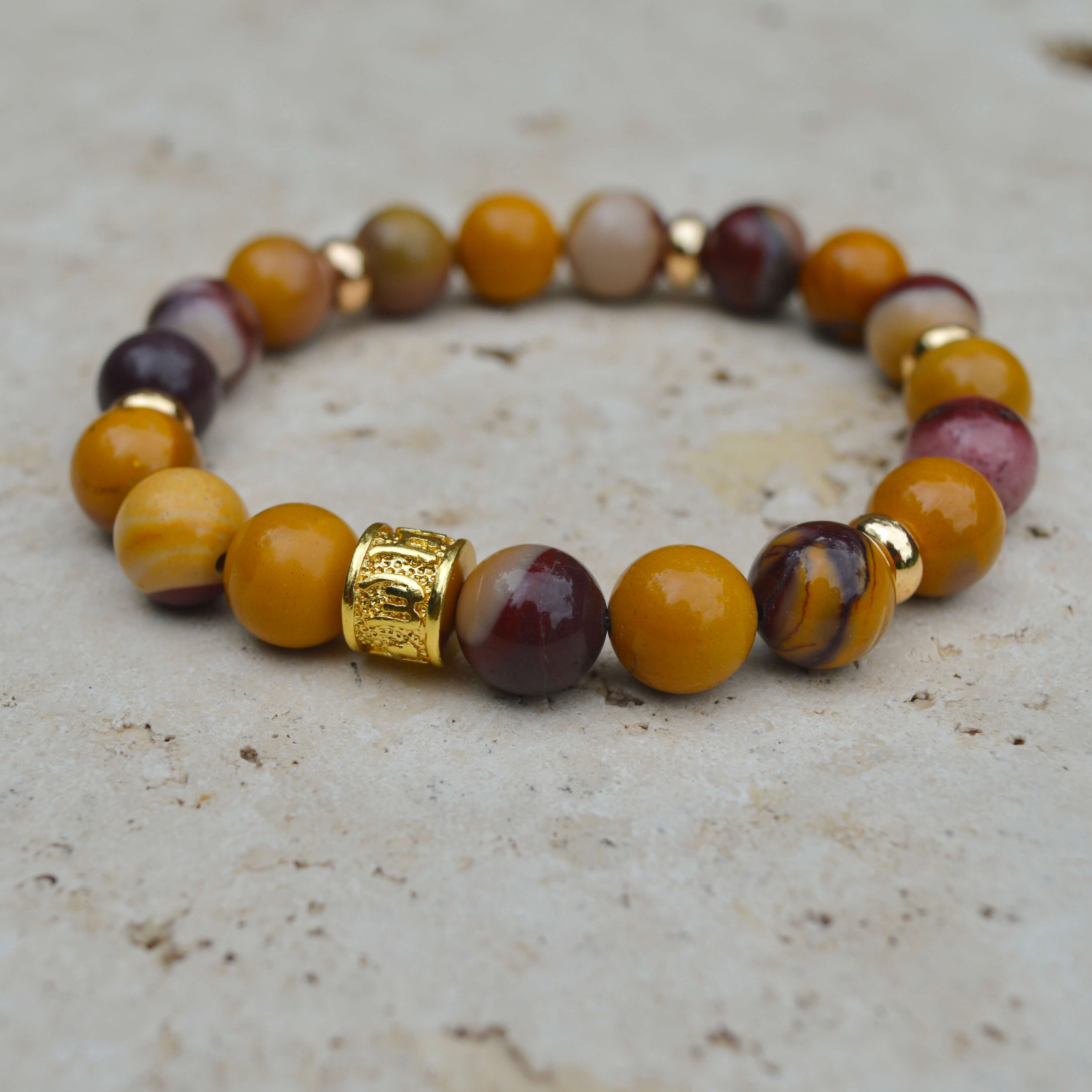 MOOKAITE & GOLD BEADED BRACELET - HALCYON COLLECTION - Headless Nation