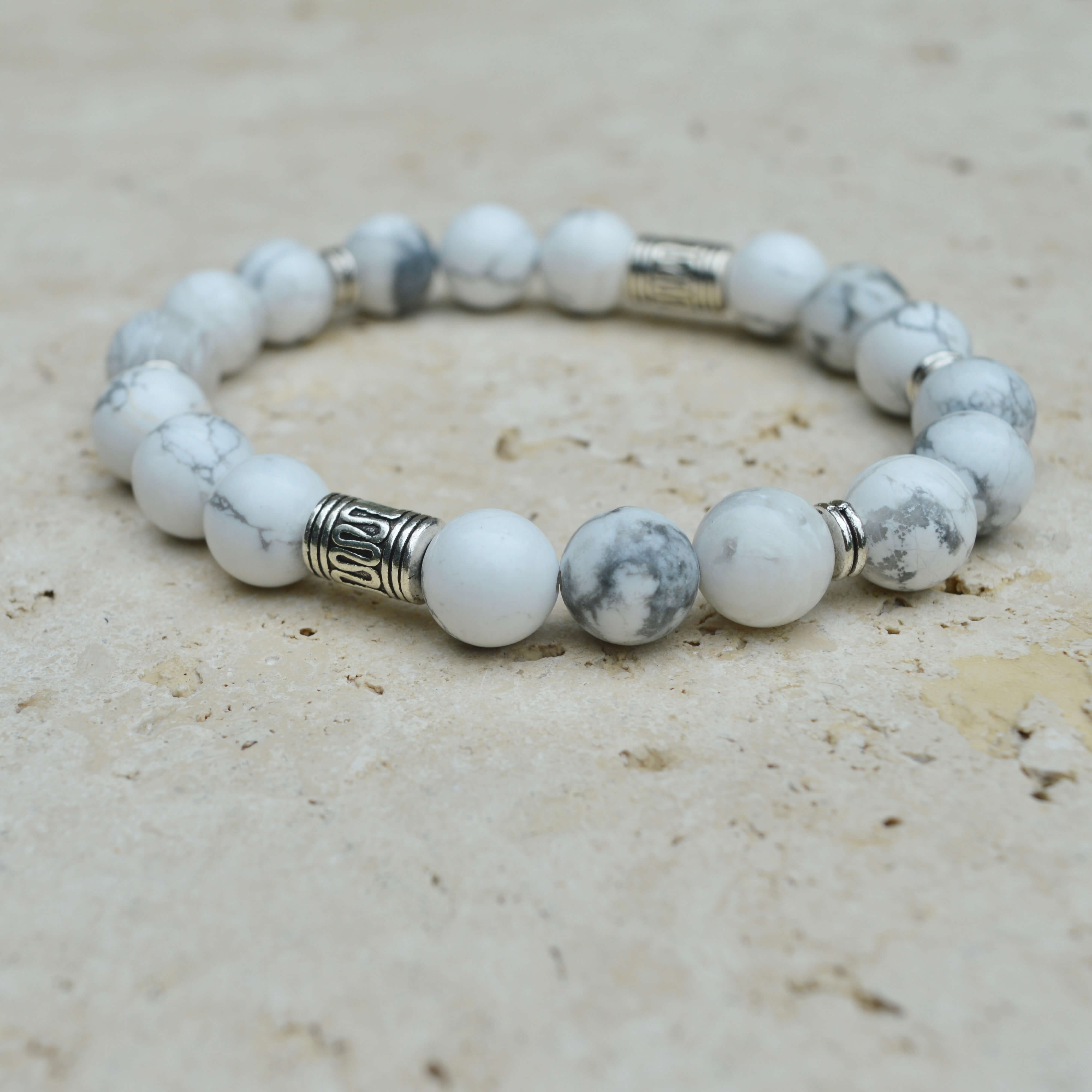 WHITE HOWLITE BEADED BRACELET - LUCID COLLECTION - Headless Nation