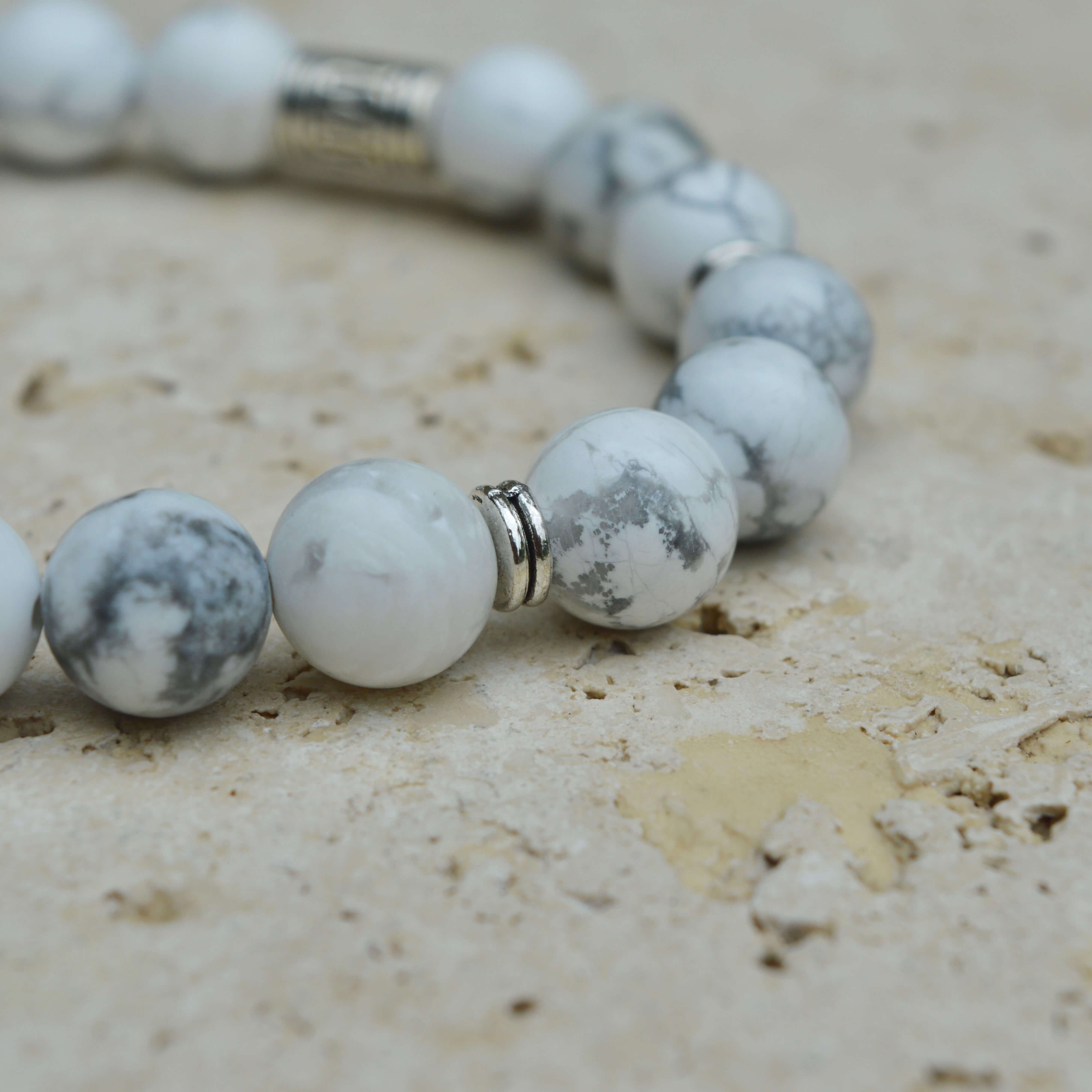 WHITE HOWLITE BEADED BRACELET - LUCID COLLECTION - Headless Nation