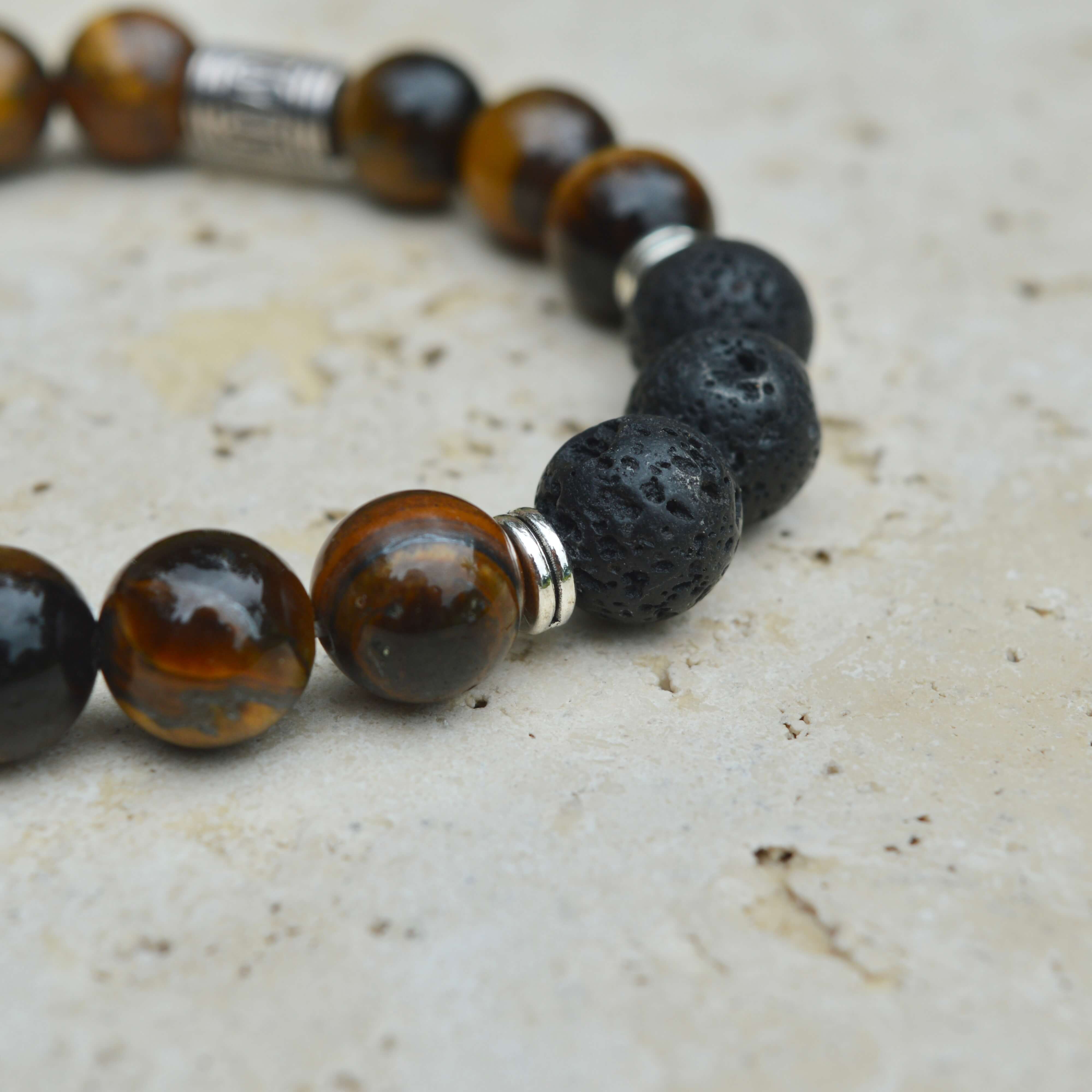 TIGERS EYE & LAVA STONE BEADED BRACELET - EXODUS COLLECTION - Headless Nation
