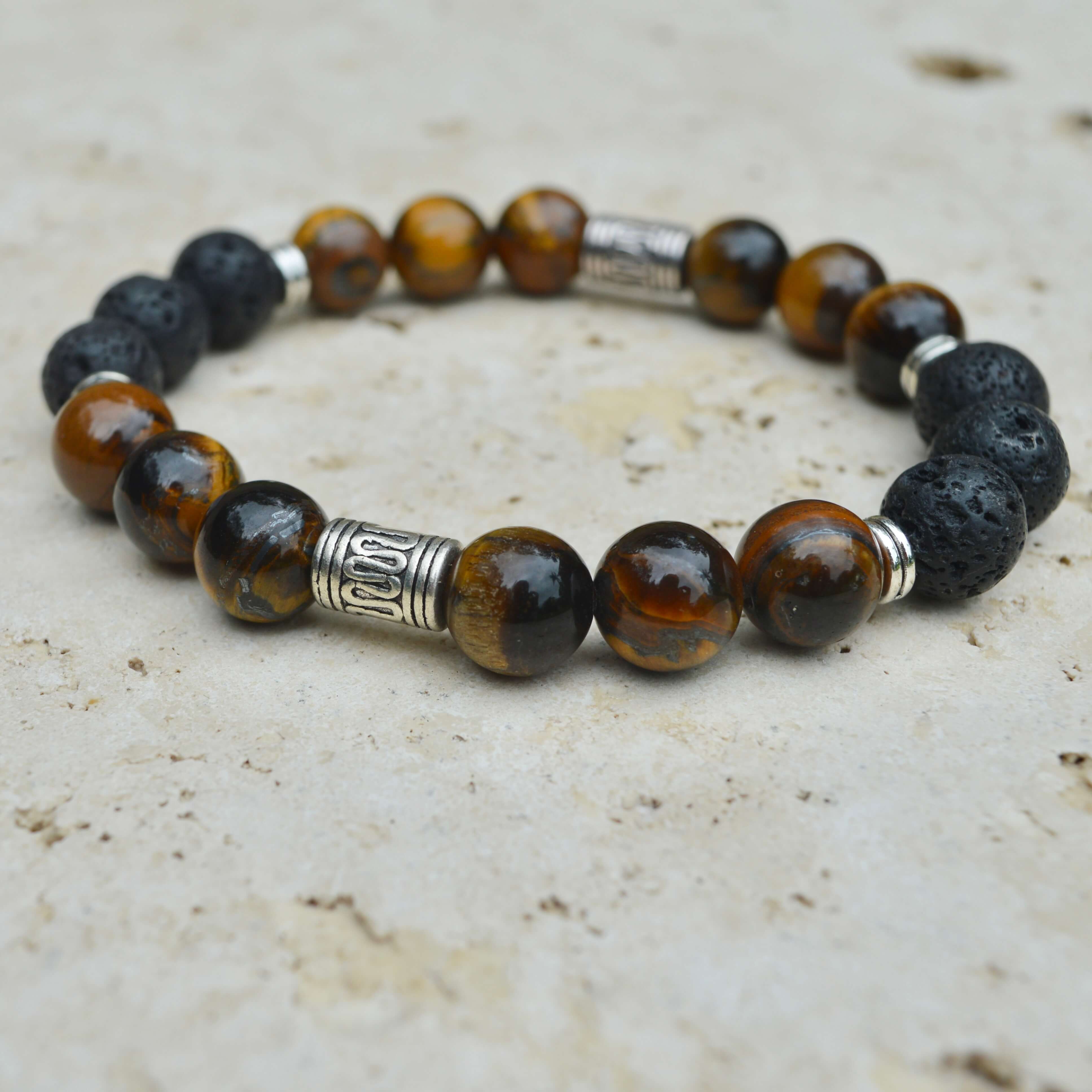 TIGERS EYE & LAVA STONE BEADED BRACELET - EXODUS COLLECTION - Headless Nation
