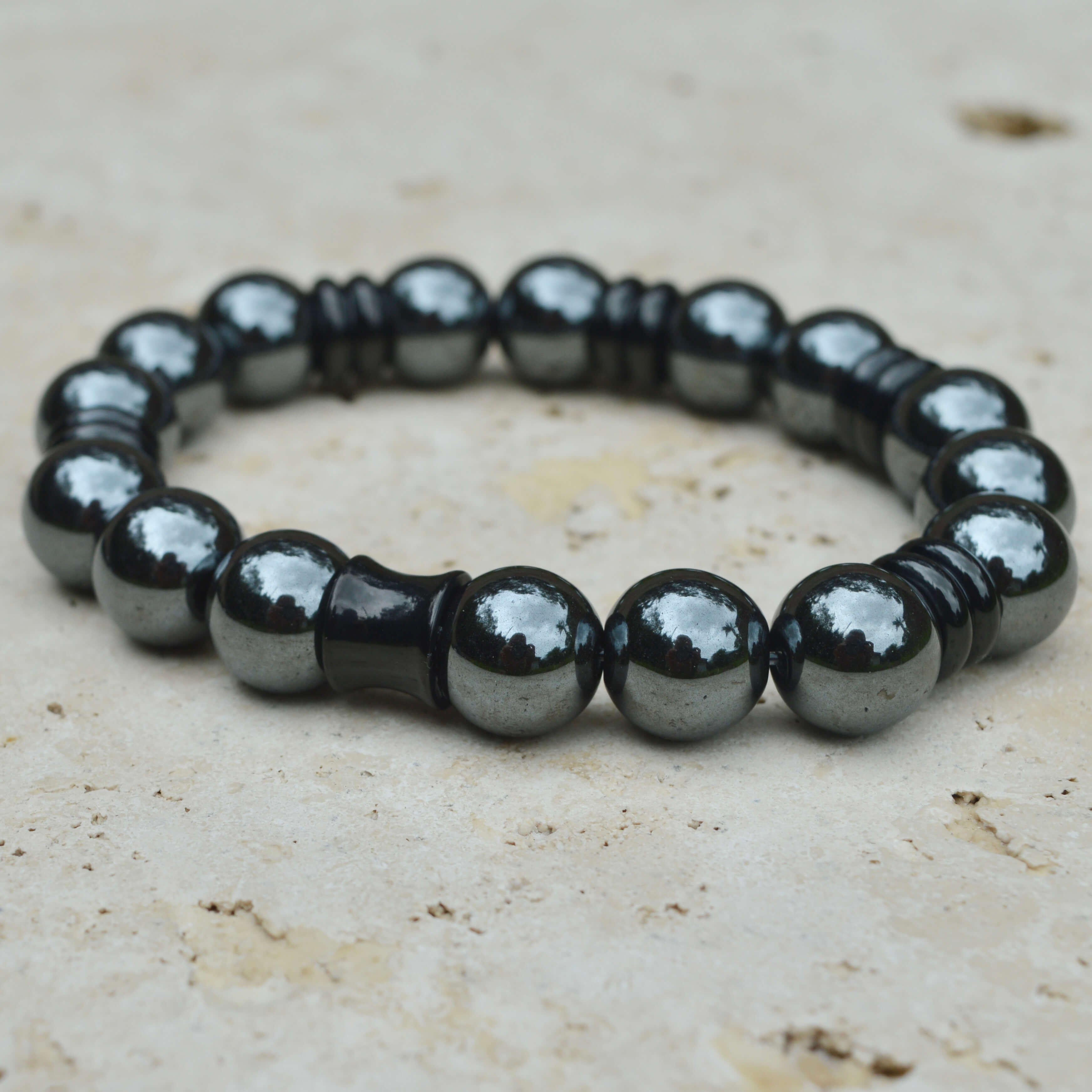 HEMATITE BEADED BRACELET- NERO COLLECTION - Headless Nation