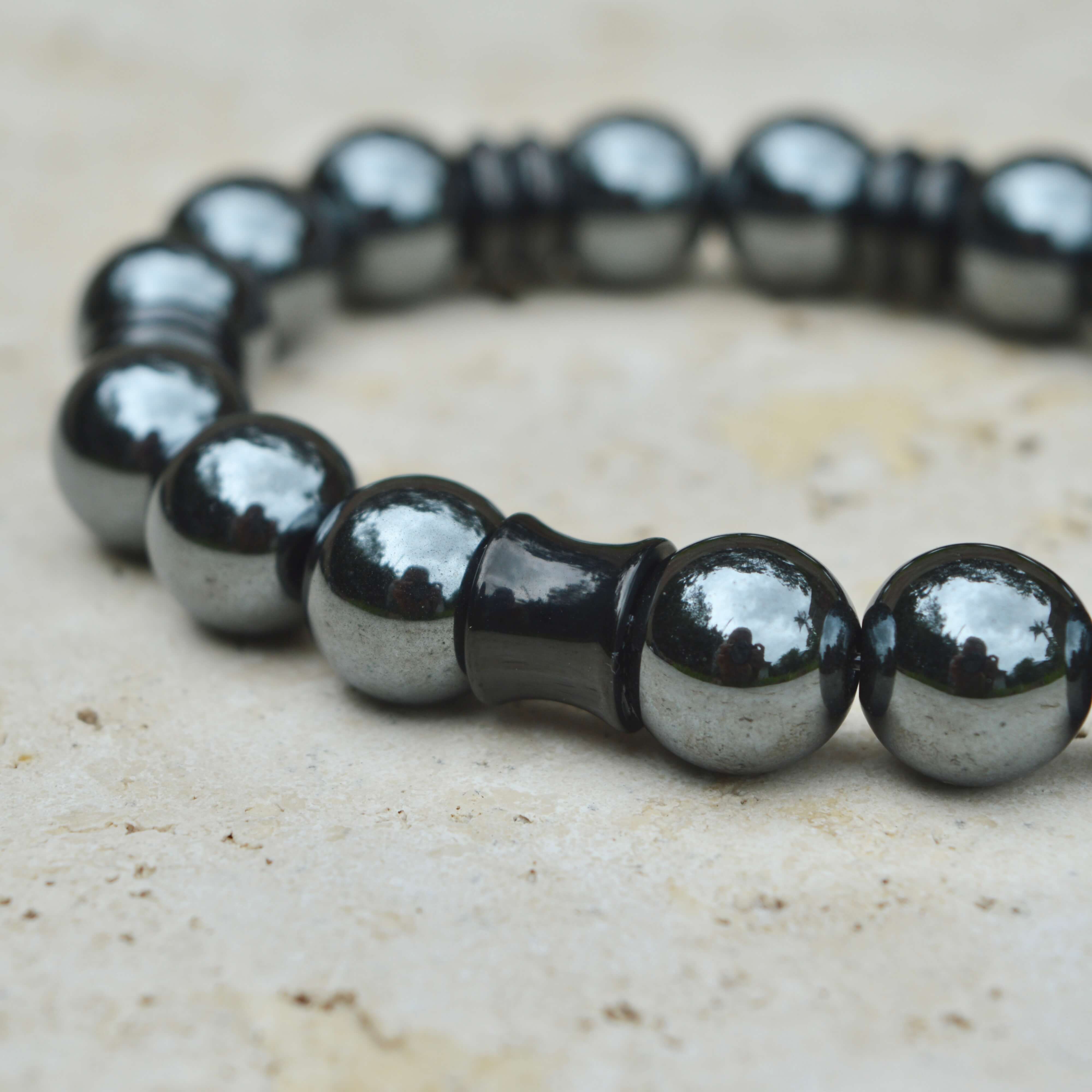 HEMATITE BEADED BRACELET- NERO COLLECTION - Headless Nation