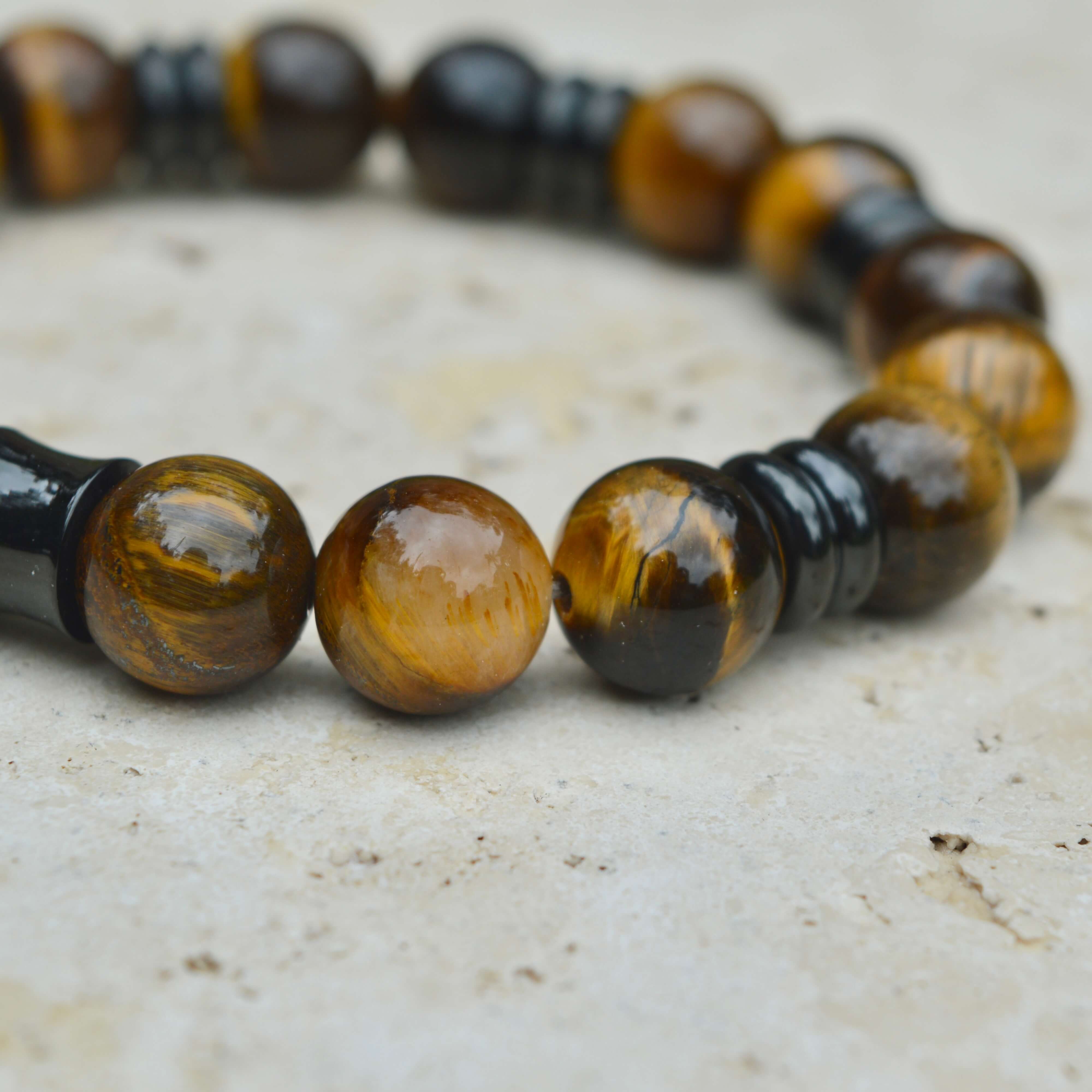 TIGERS EYE BEADED BRACELET- NERO COLLECTION - Headless Nation