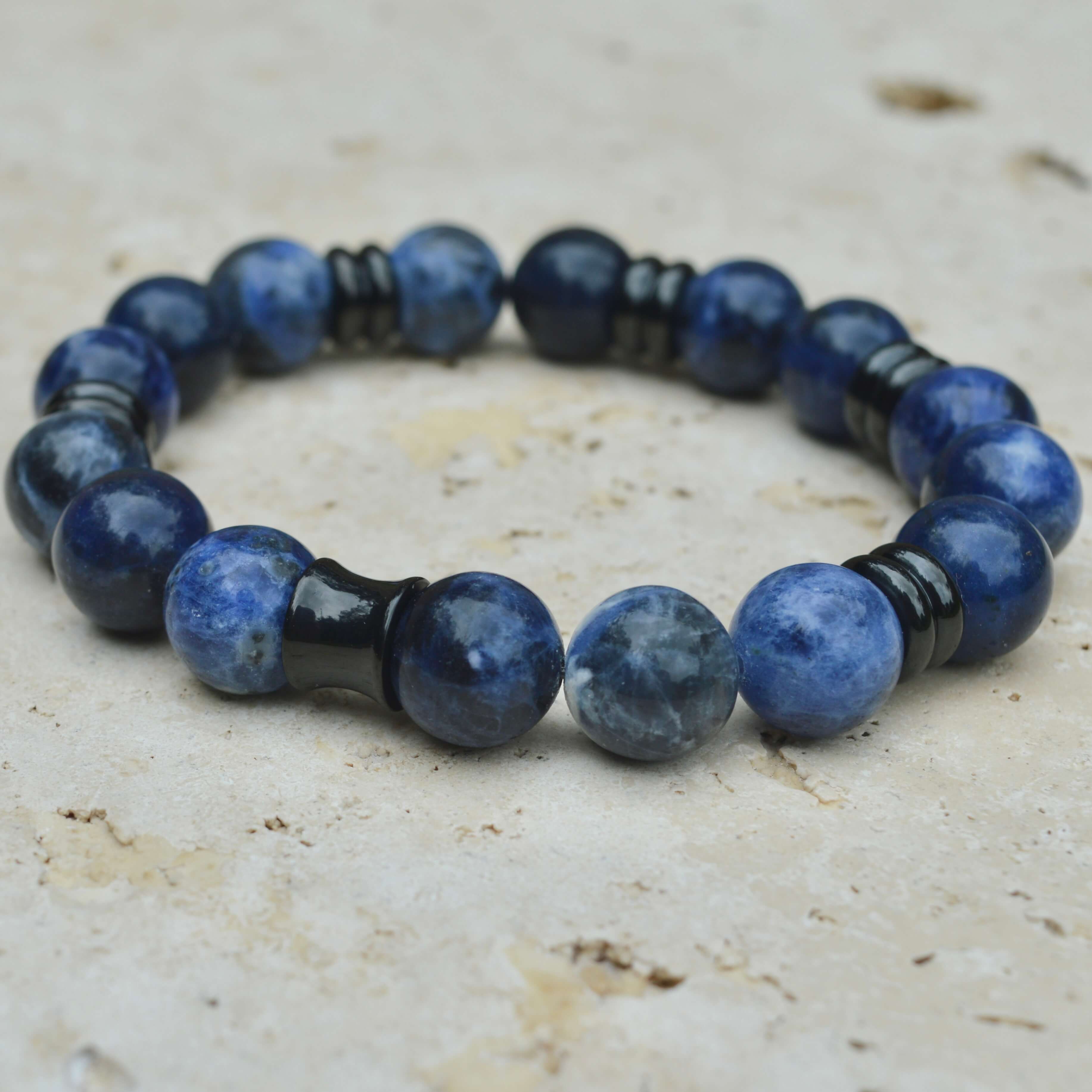 SODALITE BEADED BRACELET- NERO COLLECTION - Headless Nation