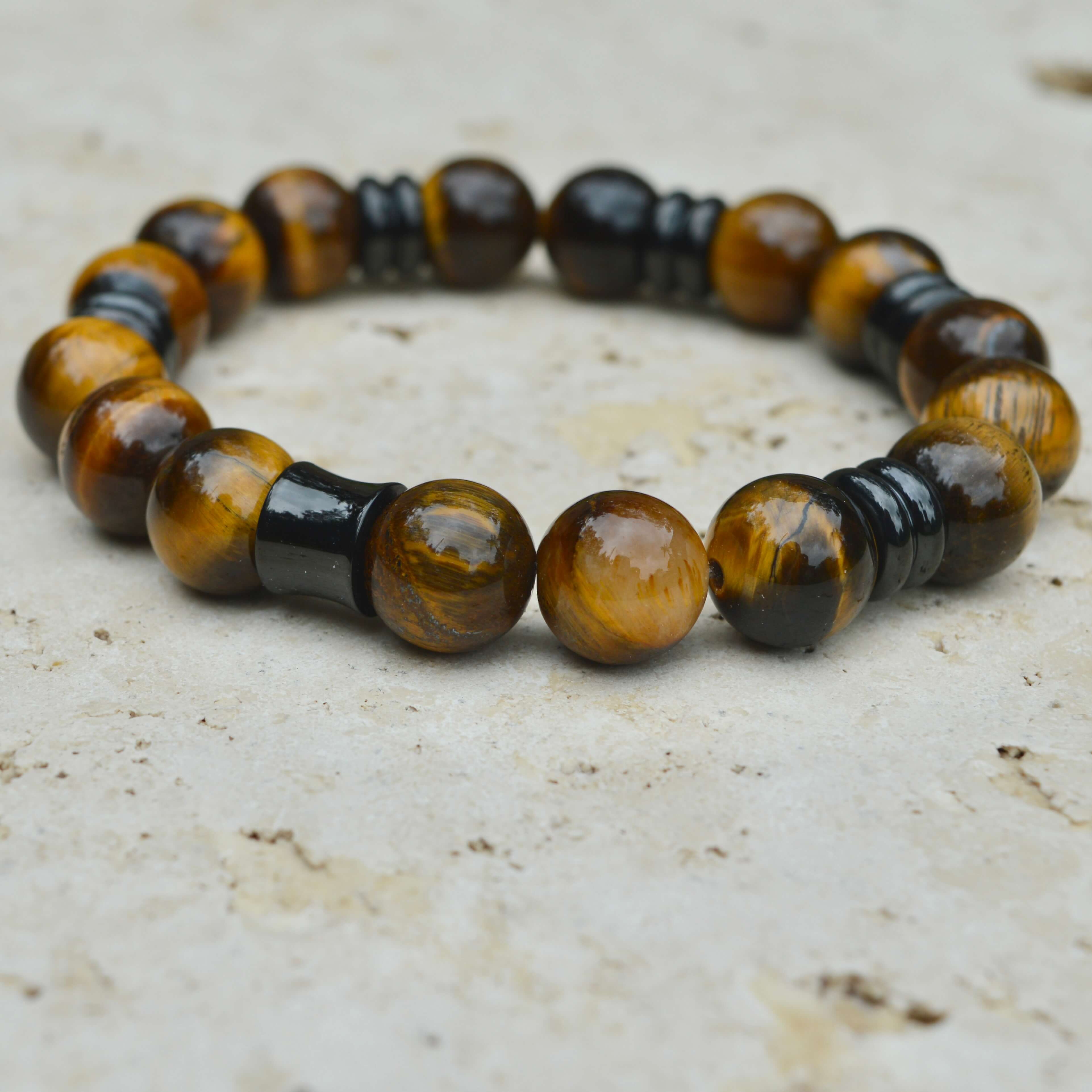 TIGERS EYE BEADED BRACELET- NERO COLLECTION - Headless Nation