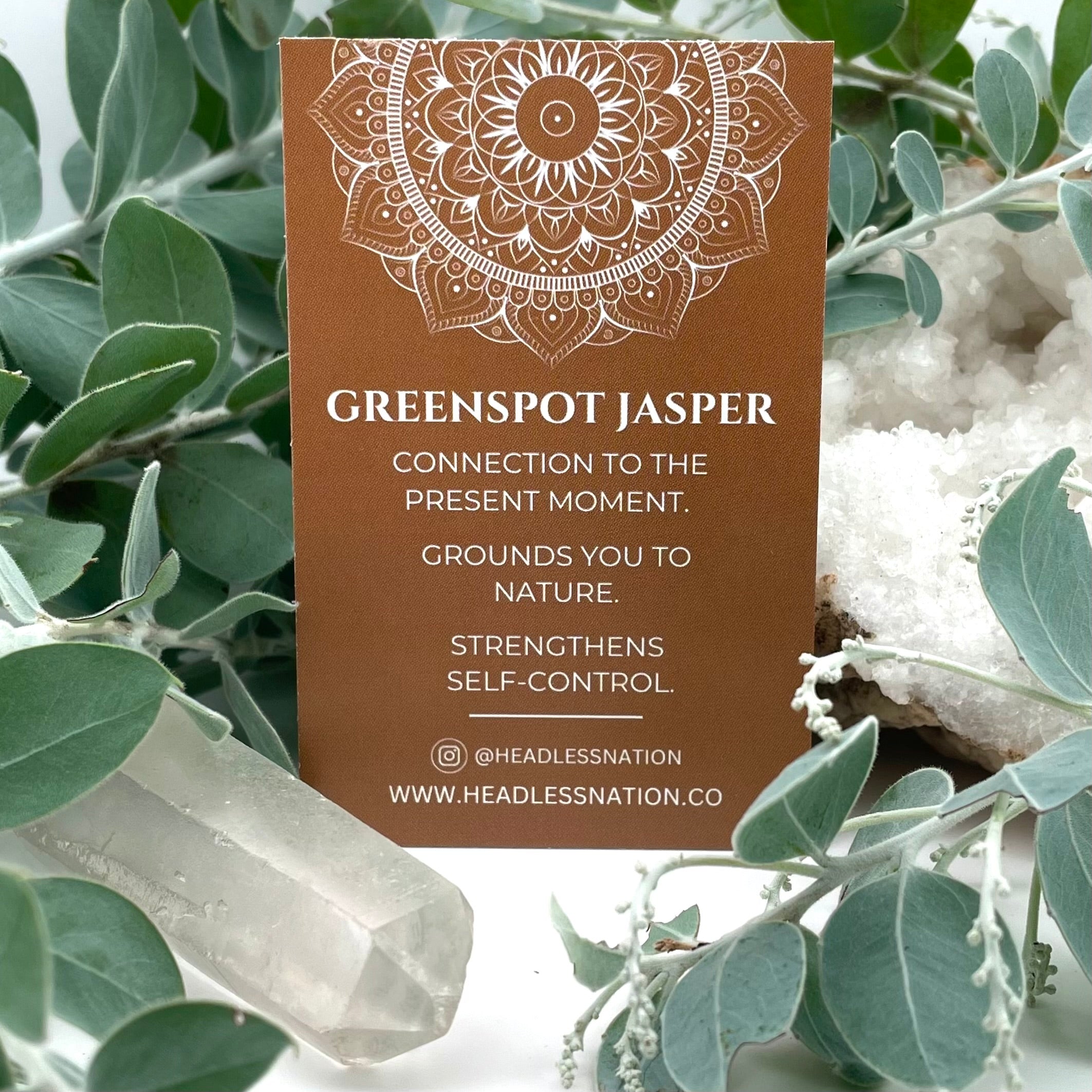 LONG Greenspot Jasper & Silver BEADED NECKLACE - Headless Nation