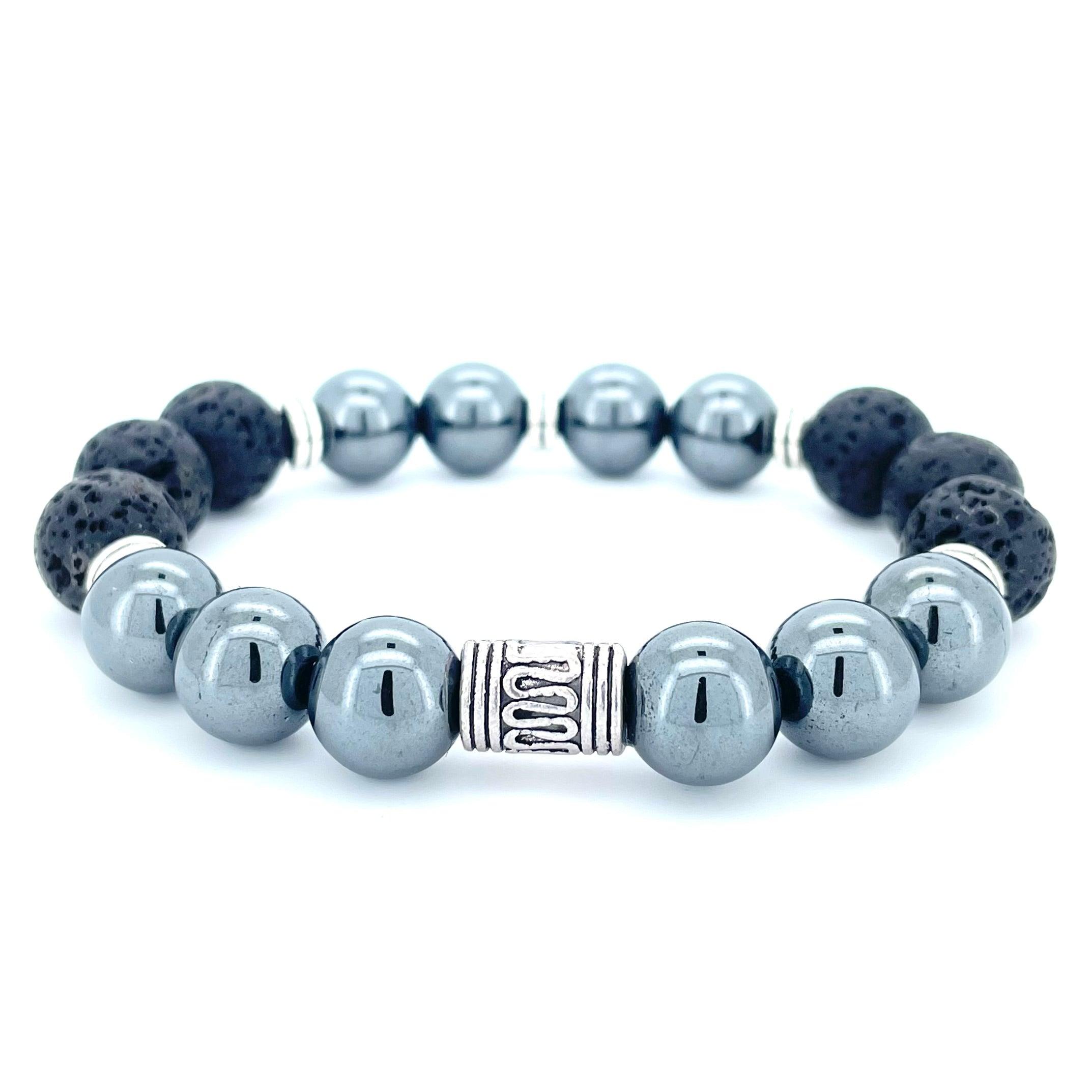 HEMATITE & LAVA STONE BEADED BRACELET - EXODUS COLLECTION - Headless Nation