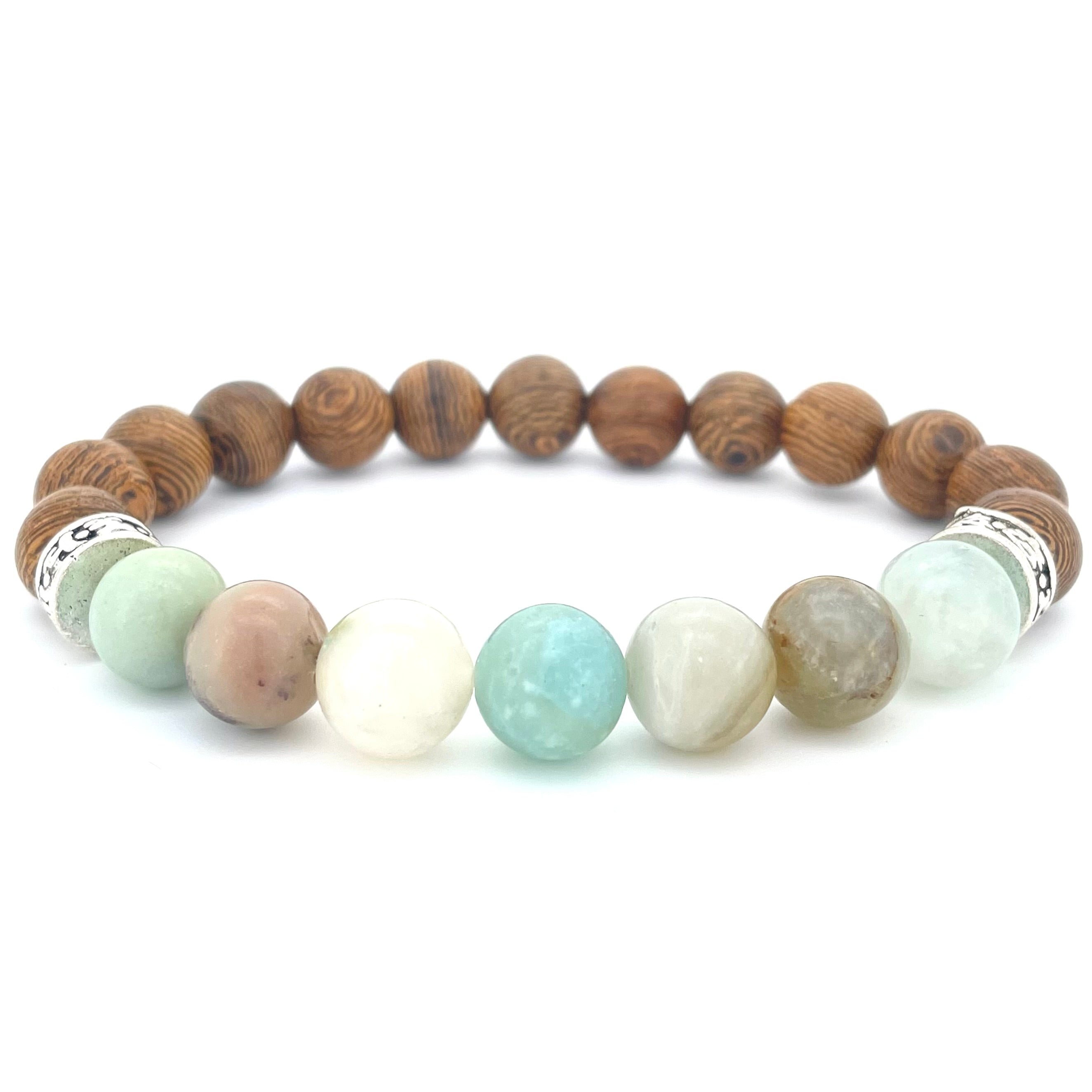 AMAZONITE & WOOD BEADED BRACELET - Headless Nation