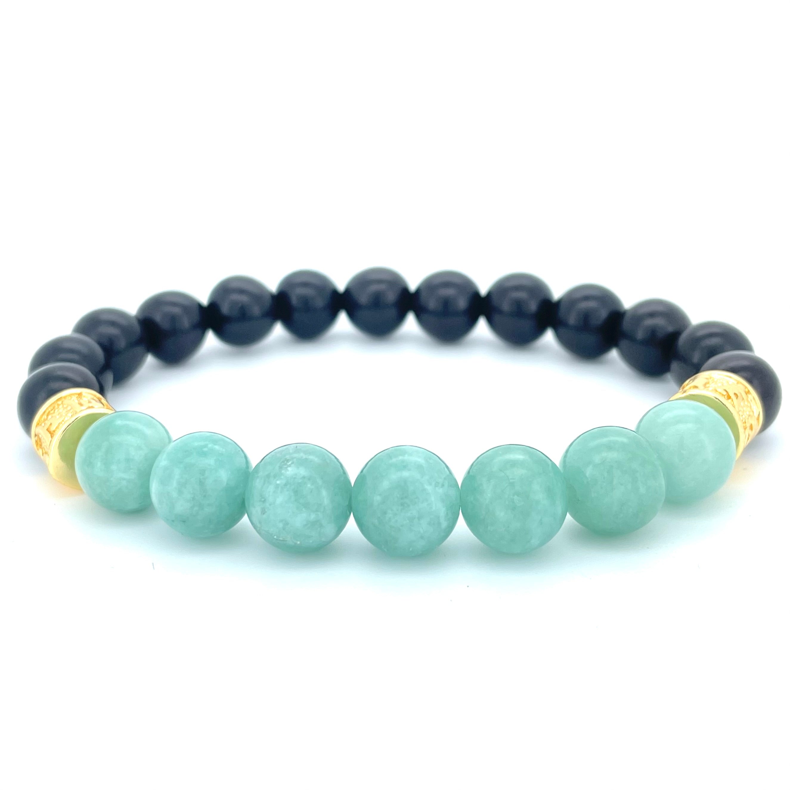 JADE & EBONY WOODEN BEADED BRACELET - Headless Nation