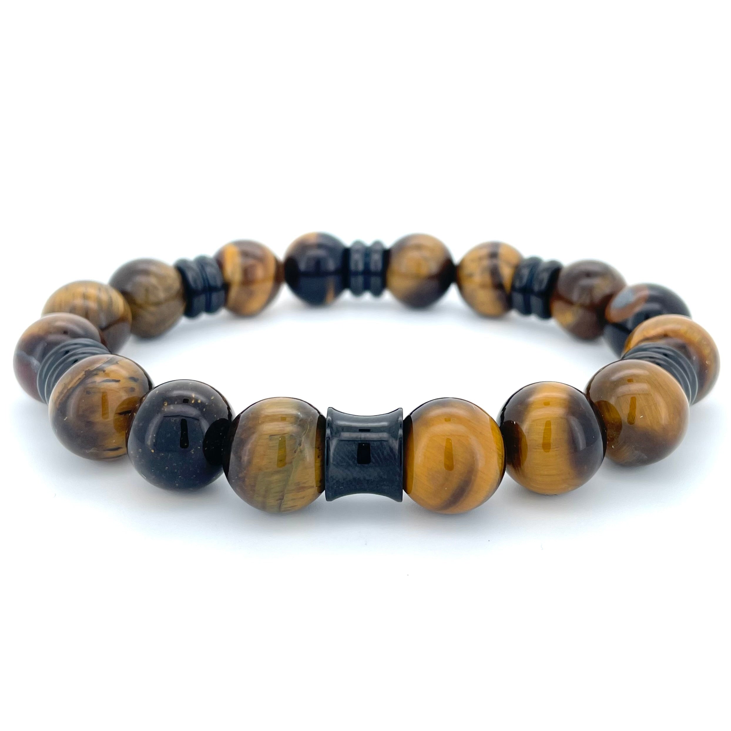 TIGERS EYE BEADED BRACELET- NERO COLLECTION - Headless Nation