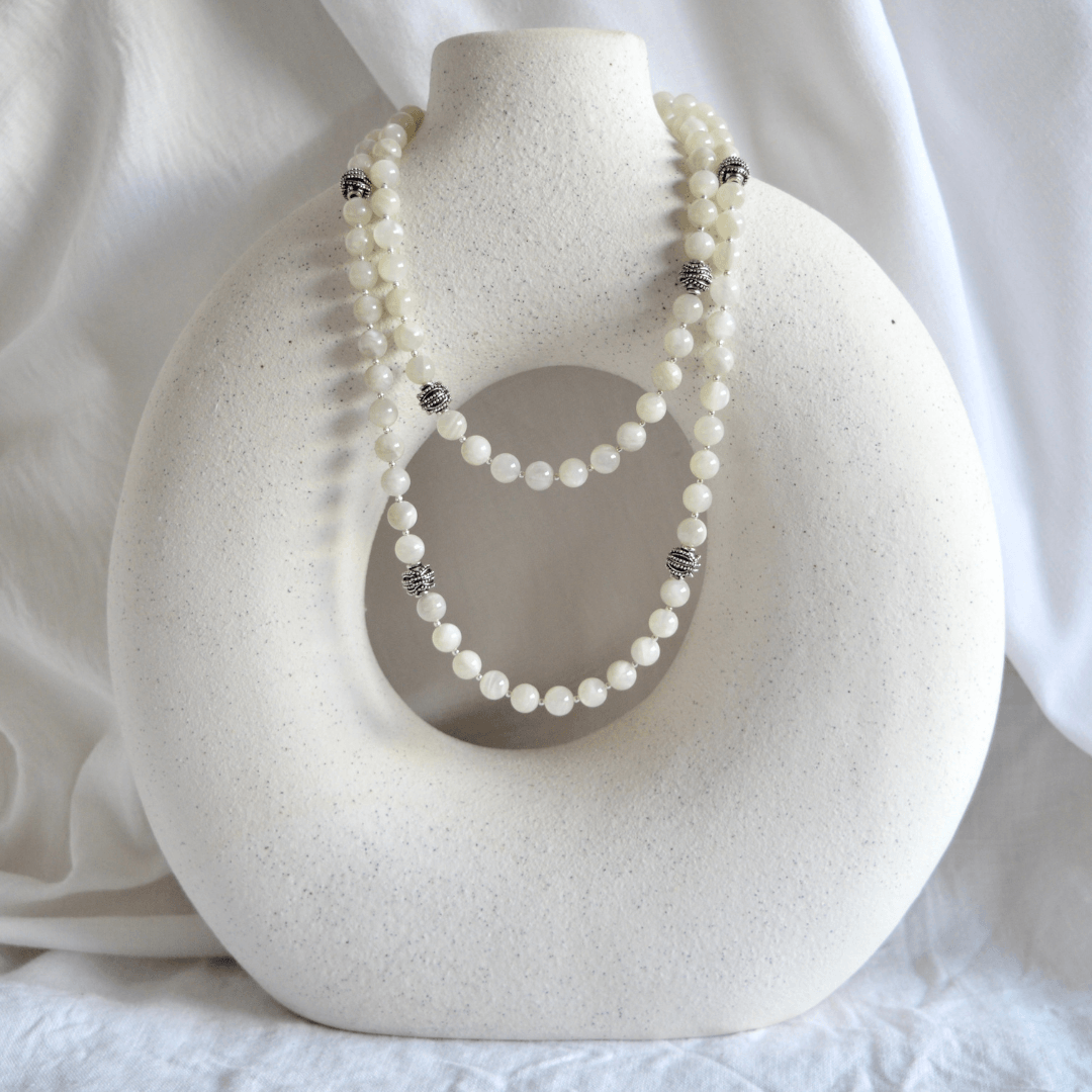 Moonstone LONG BEADED NECKLACE - Headless Nation