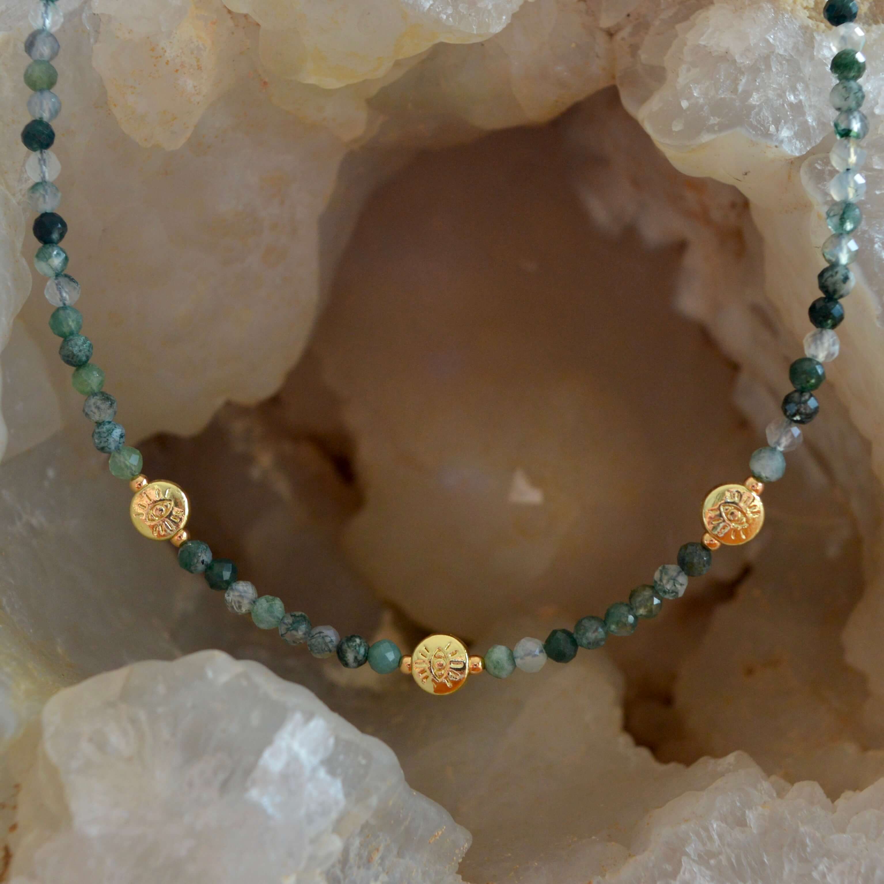 THE DAINTY- EYES- Moss Agate- NECKLACE - Headless Nation