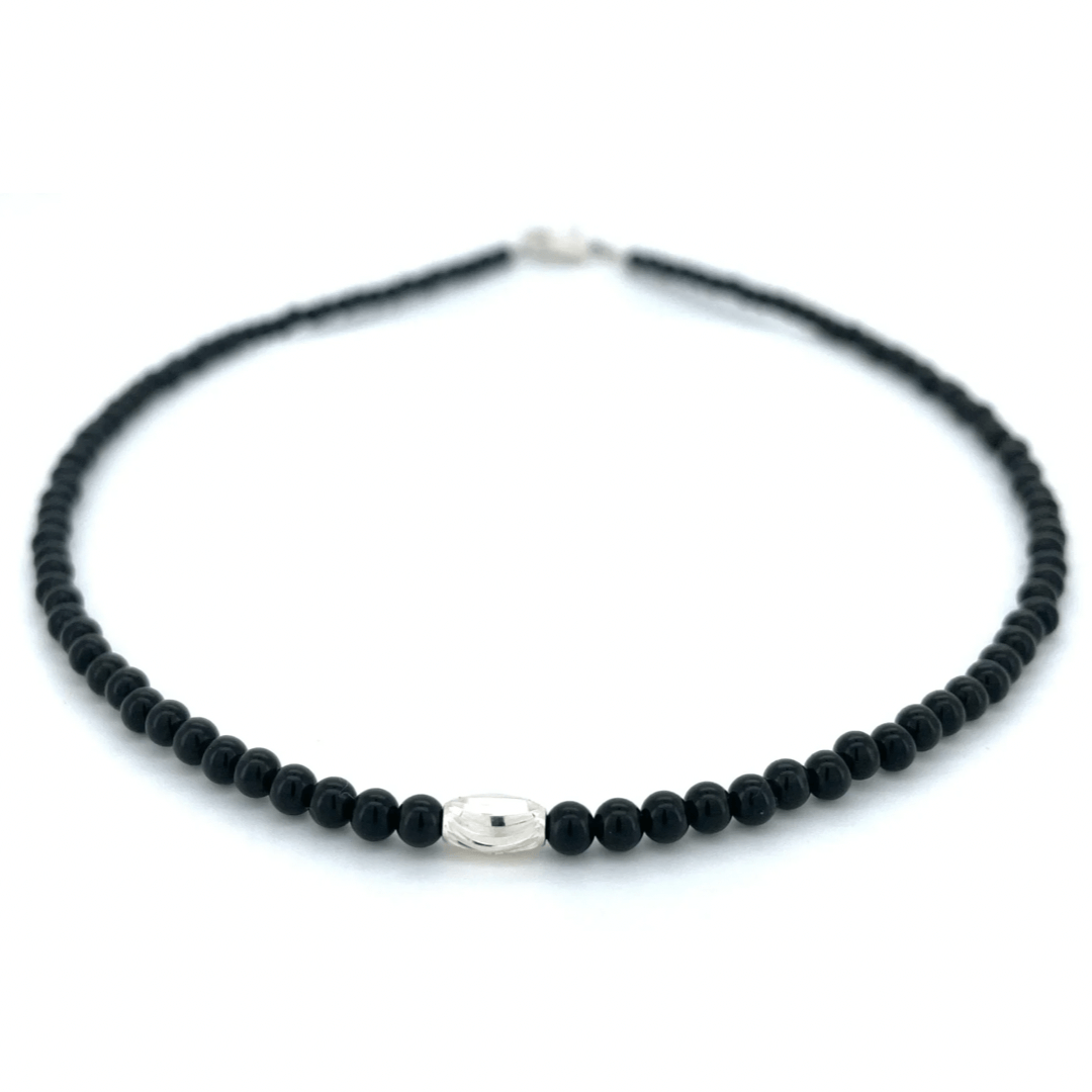 THE DAINTY- Silver- Obsidian- NECKLACE - Headless Nation
