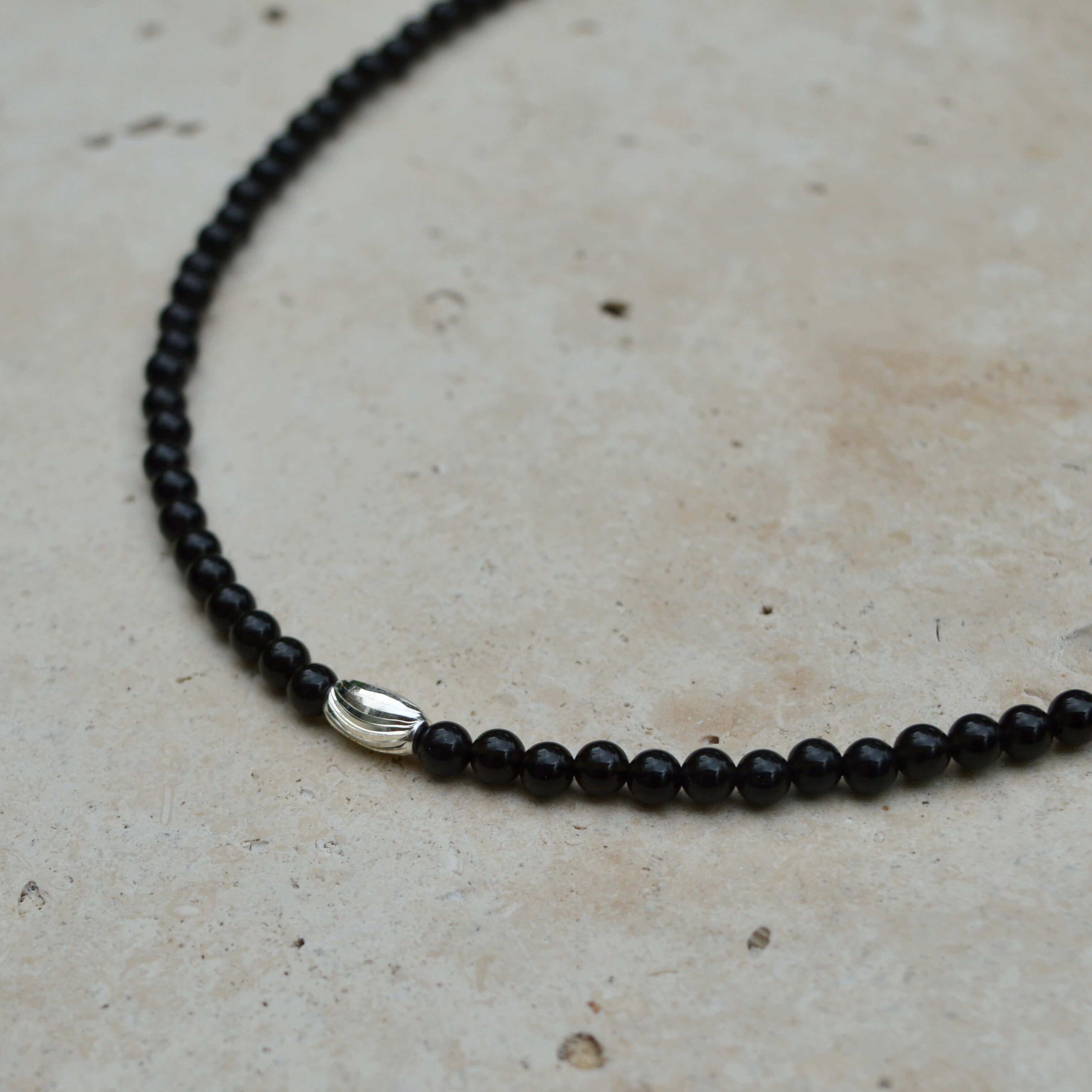 THE DAINTY- Silver- Obsidian- NECKLACE - Headless Nation