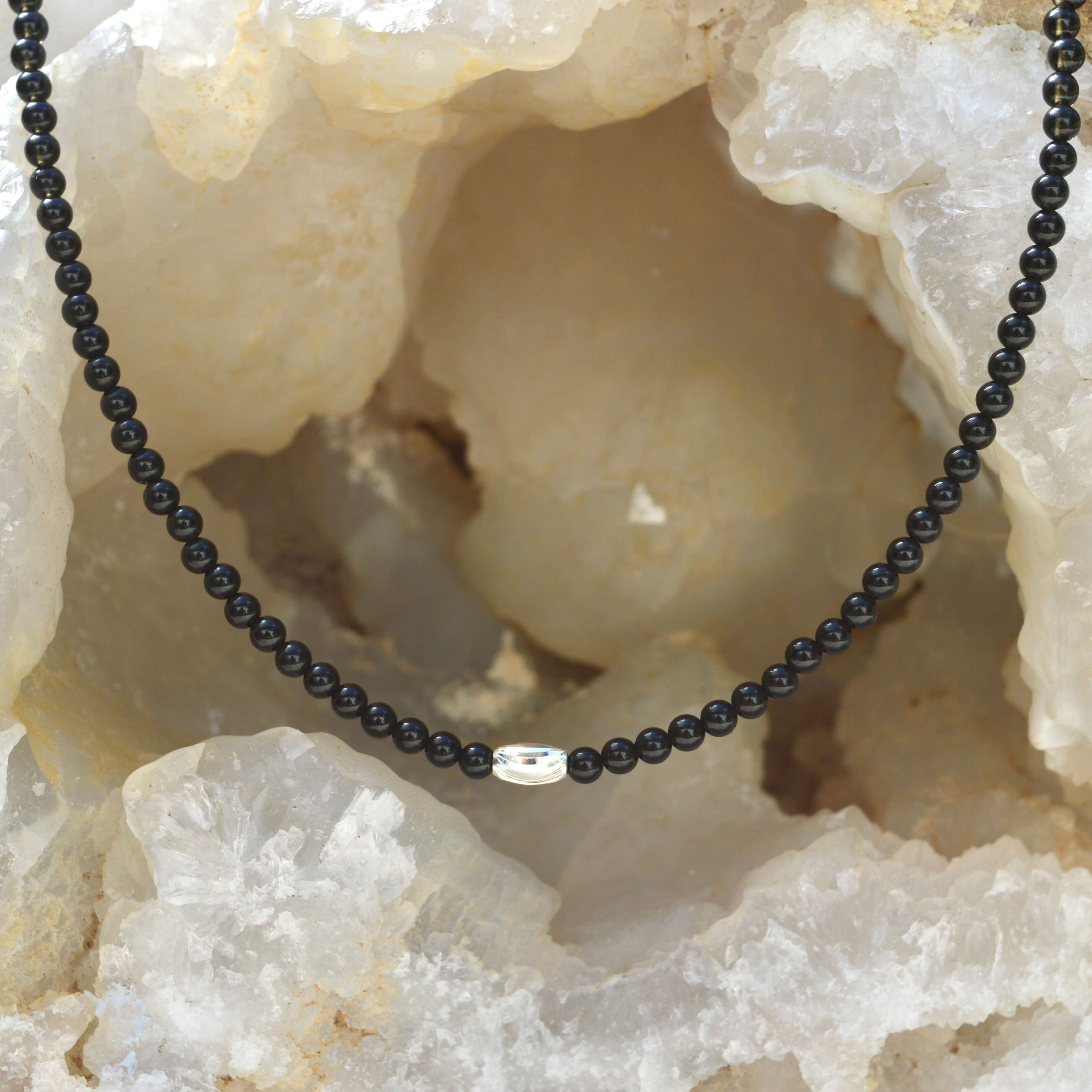 THE DAINTY- Silver- Obsidian- NECKLACE - Headless Nation