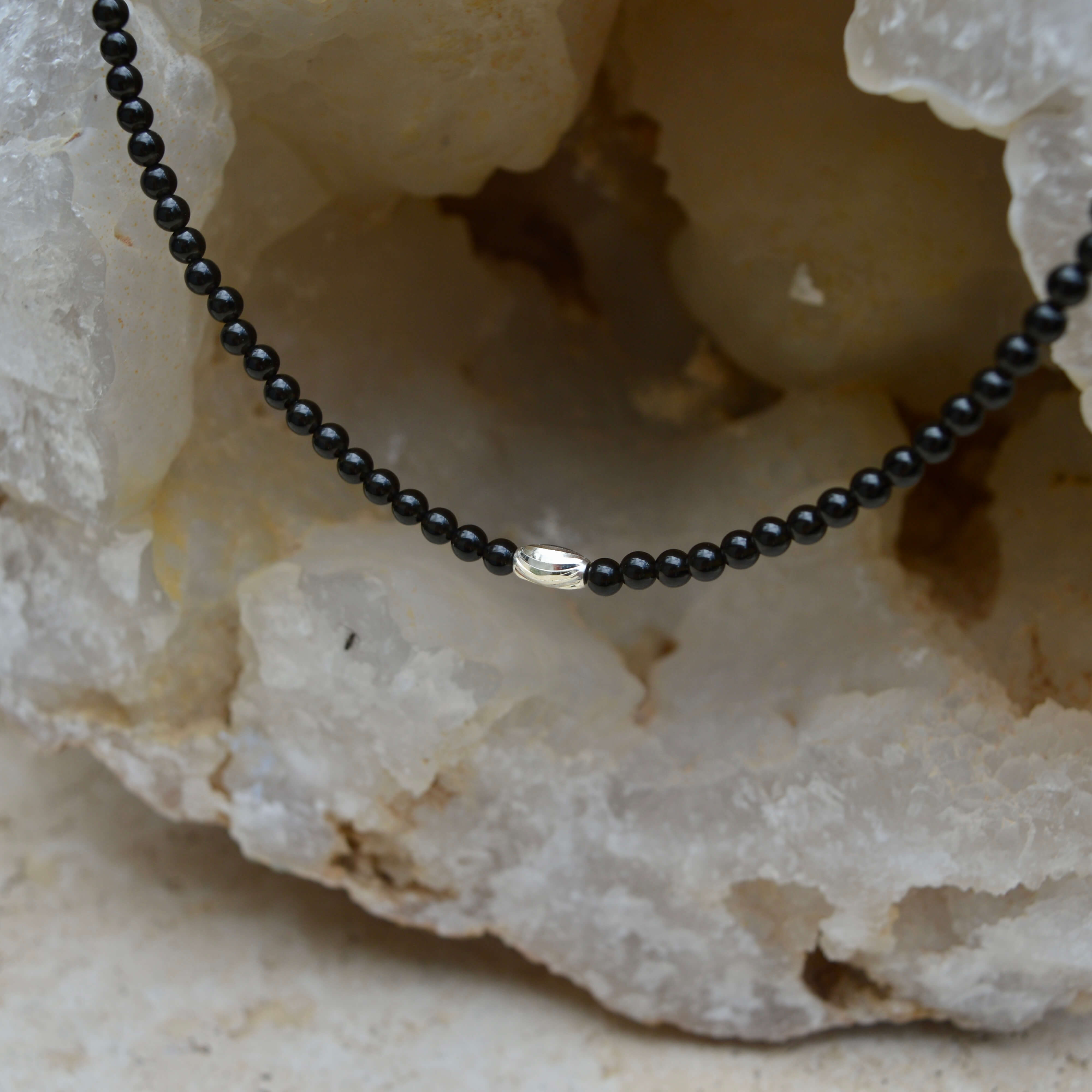 THE DAINTY- Silver- Obsidian- NECKLACE - Headless Nation