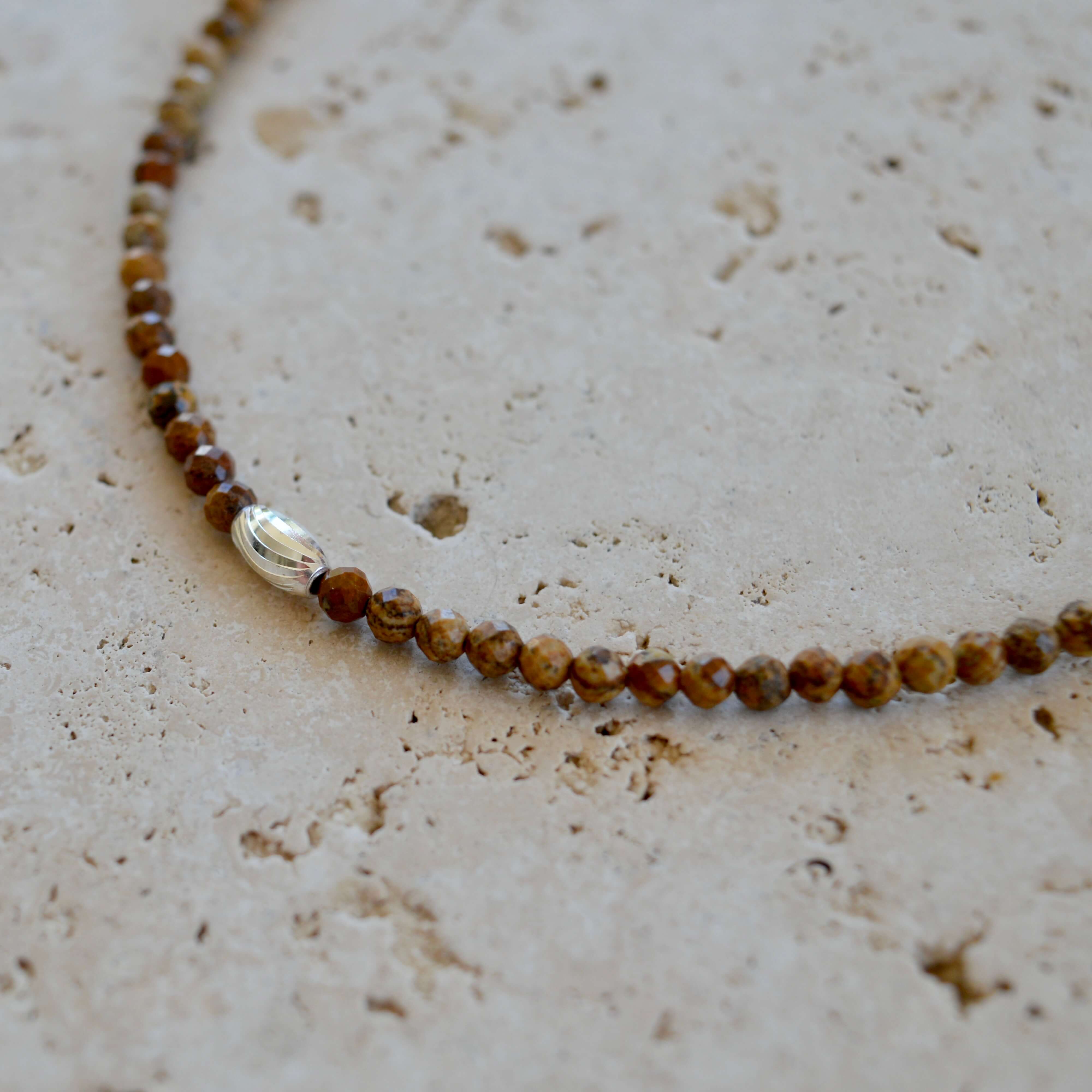 THE DAINTY- Silver- Picture Jasper- NECKLACE - Headless Nation