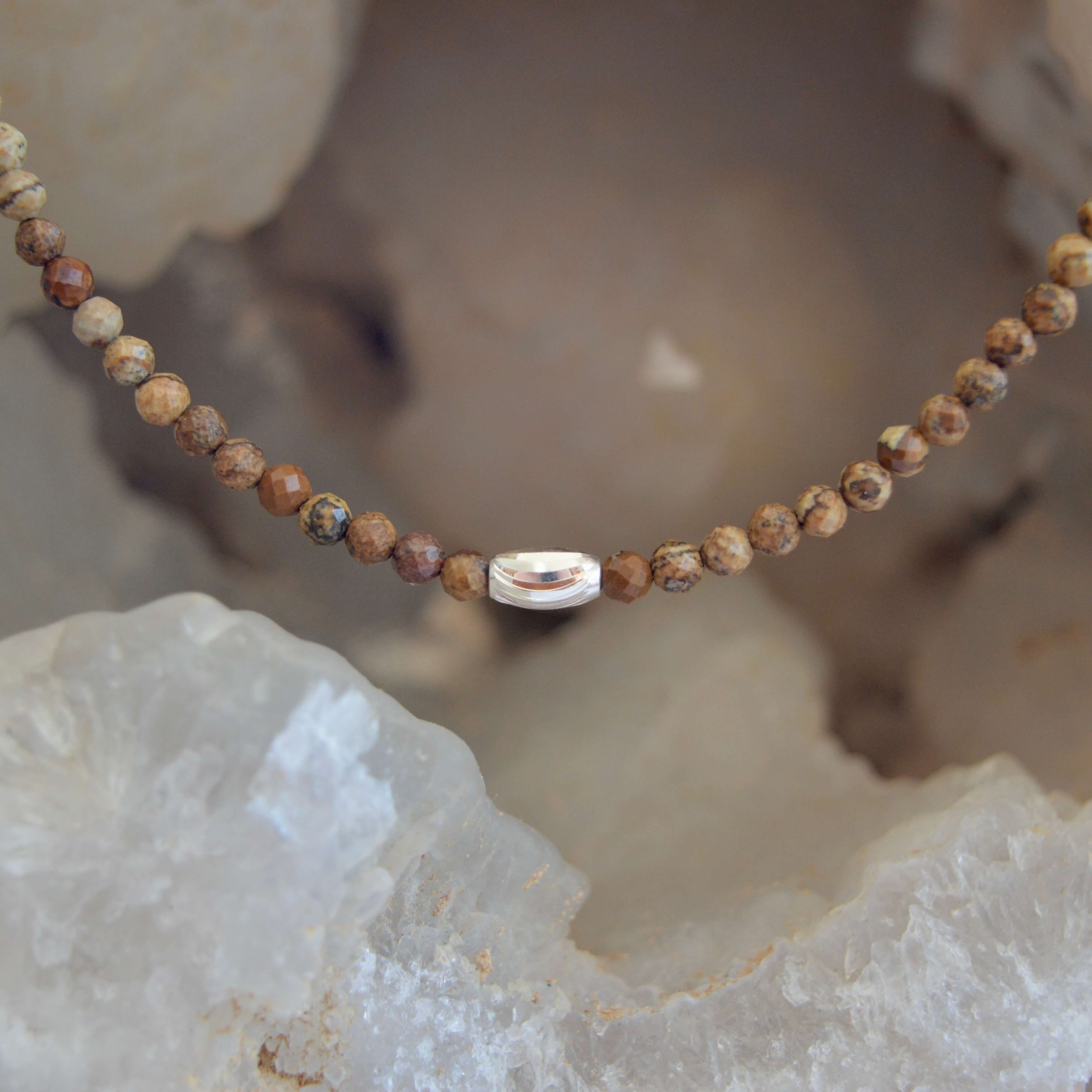 THE DAINTY- Silver- Picture Jasper- NECKLACE - Headless Nation