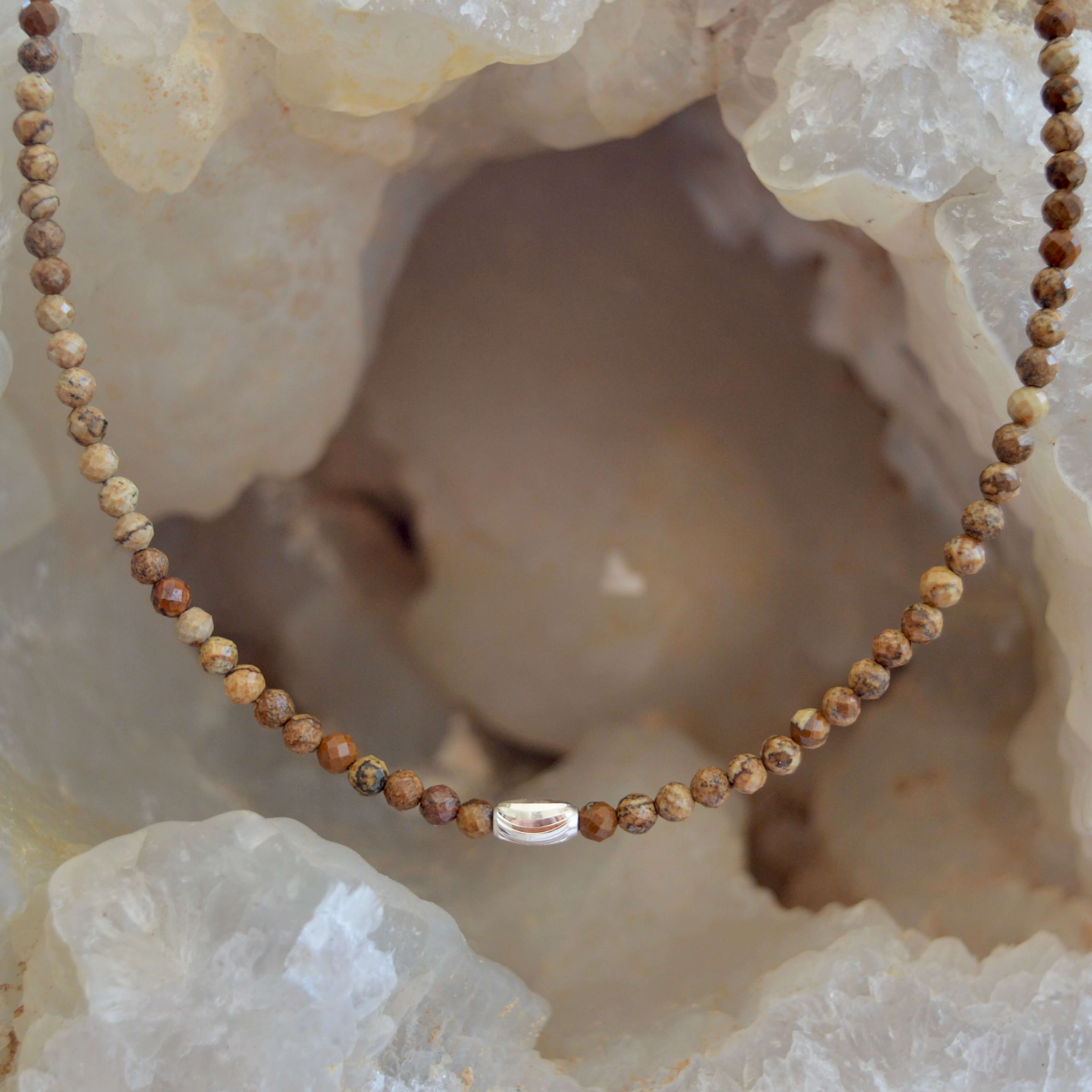 THE DAINTY- Silver- Picture Jasper- NECKLACE - Headless Nation