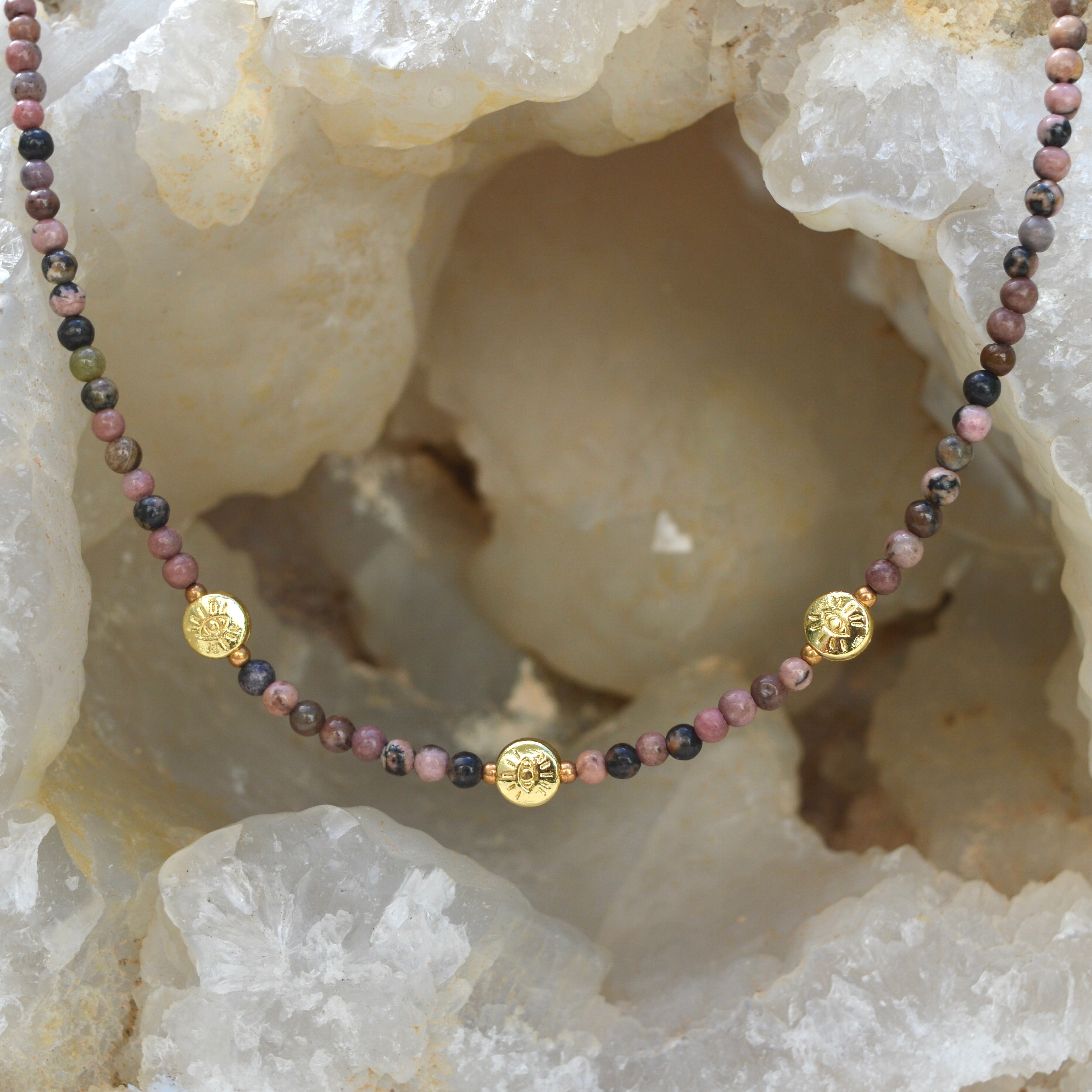 THE DAINTY- EYES- Rhodonite- NECKLACE - Headless Nation