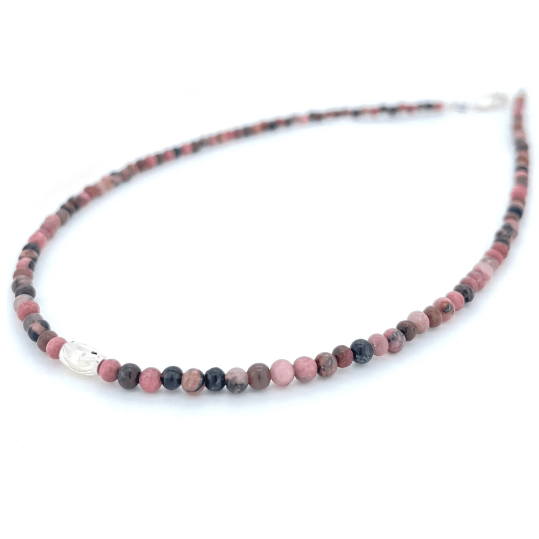 THE DAINTY- Silver- Rhodonite- NECKLACE - Headless Nation