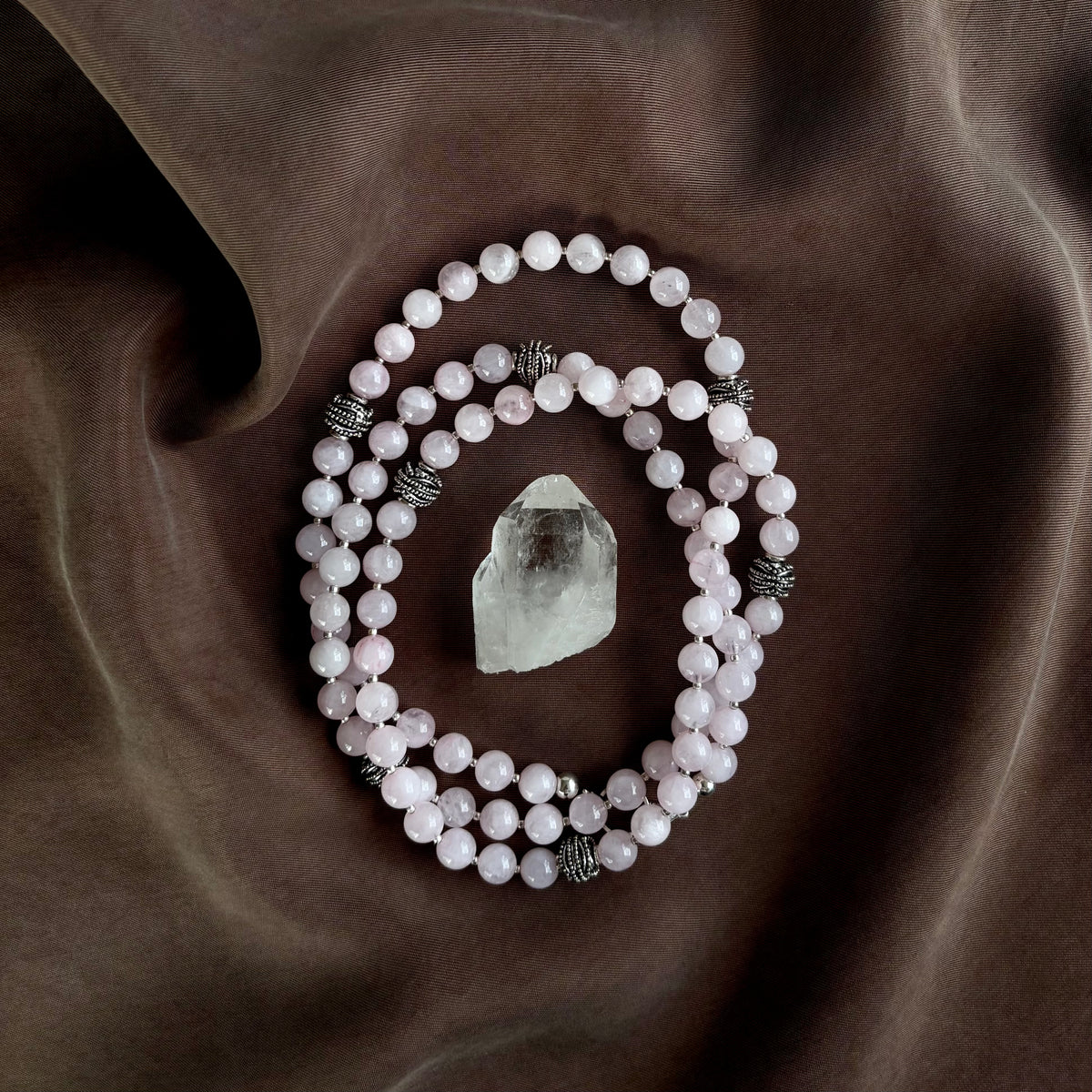 Rose Quartz LONG BEADED NECKLACE