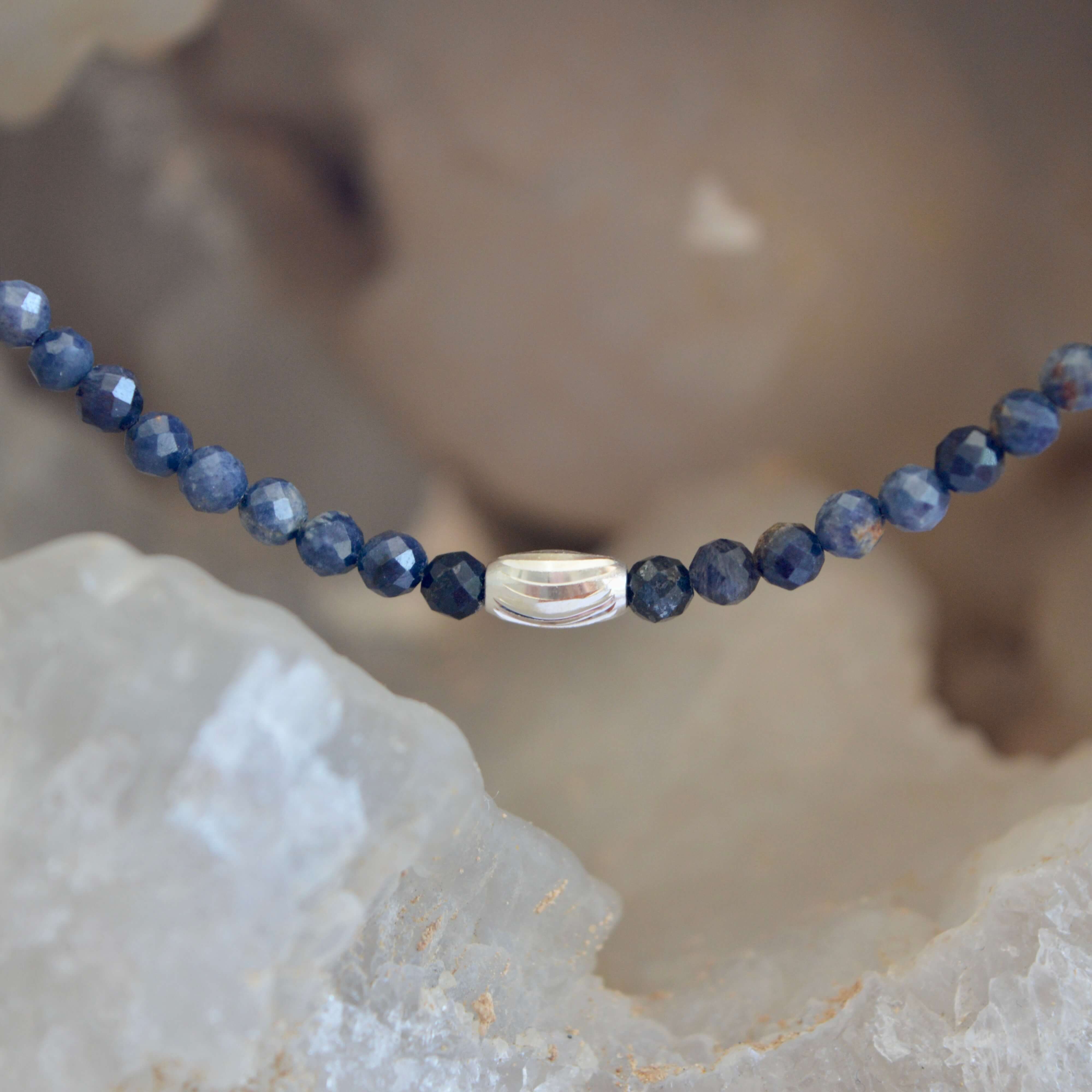THE DAINTY- Silver- Sapphire- NECKLACE - Headless Nation