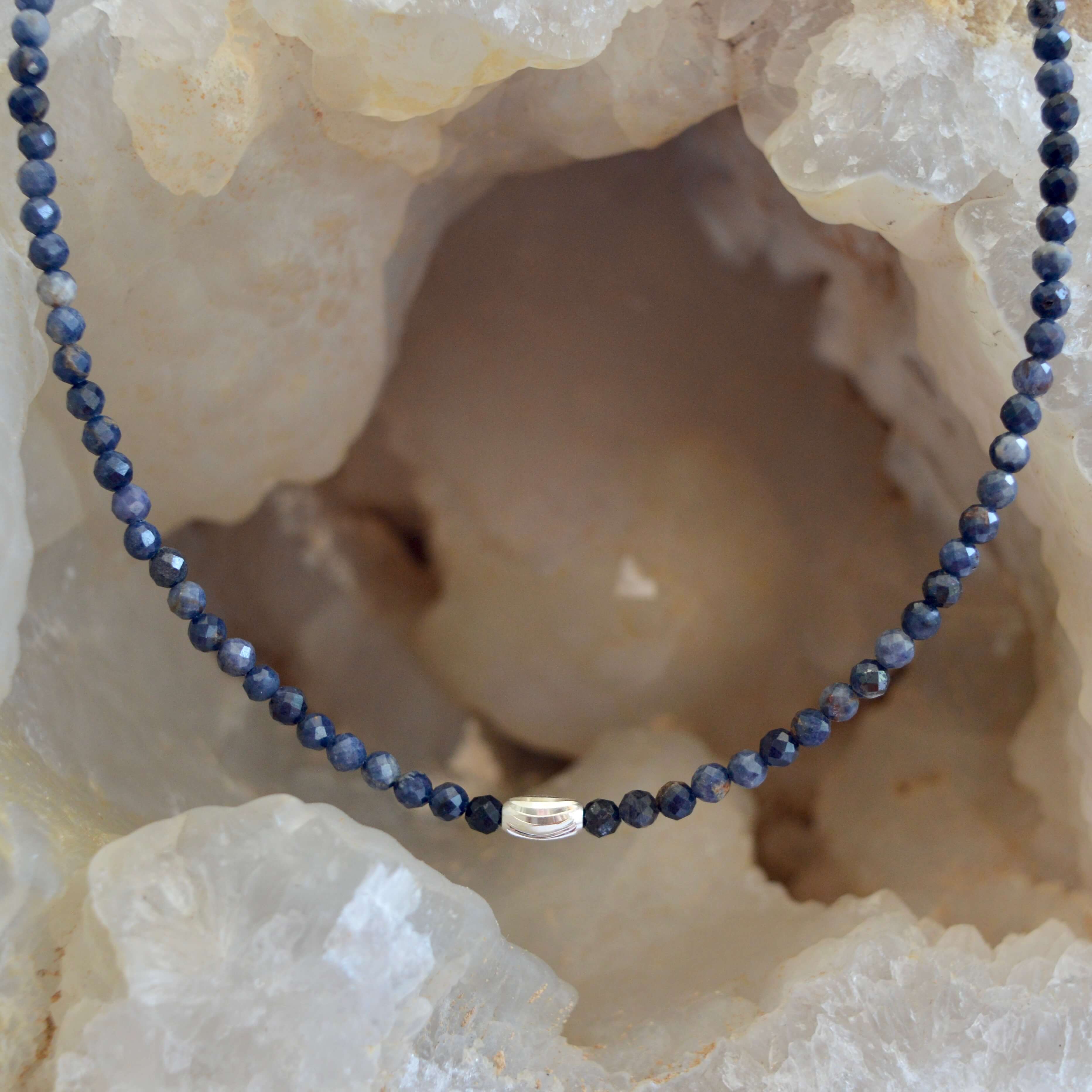 THE DAINTY- Silver- Sapphire- NECKLACE - Headless Nation