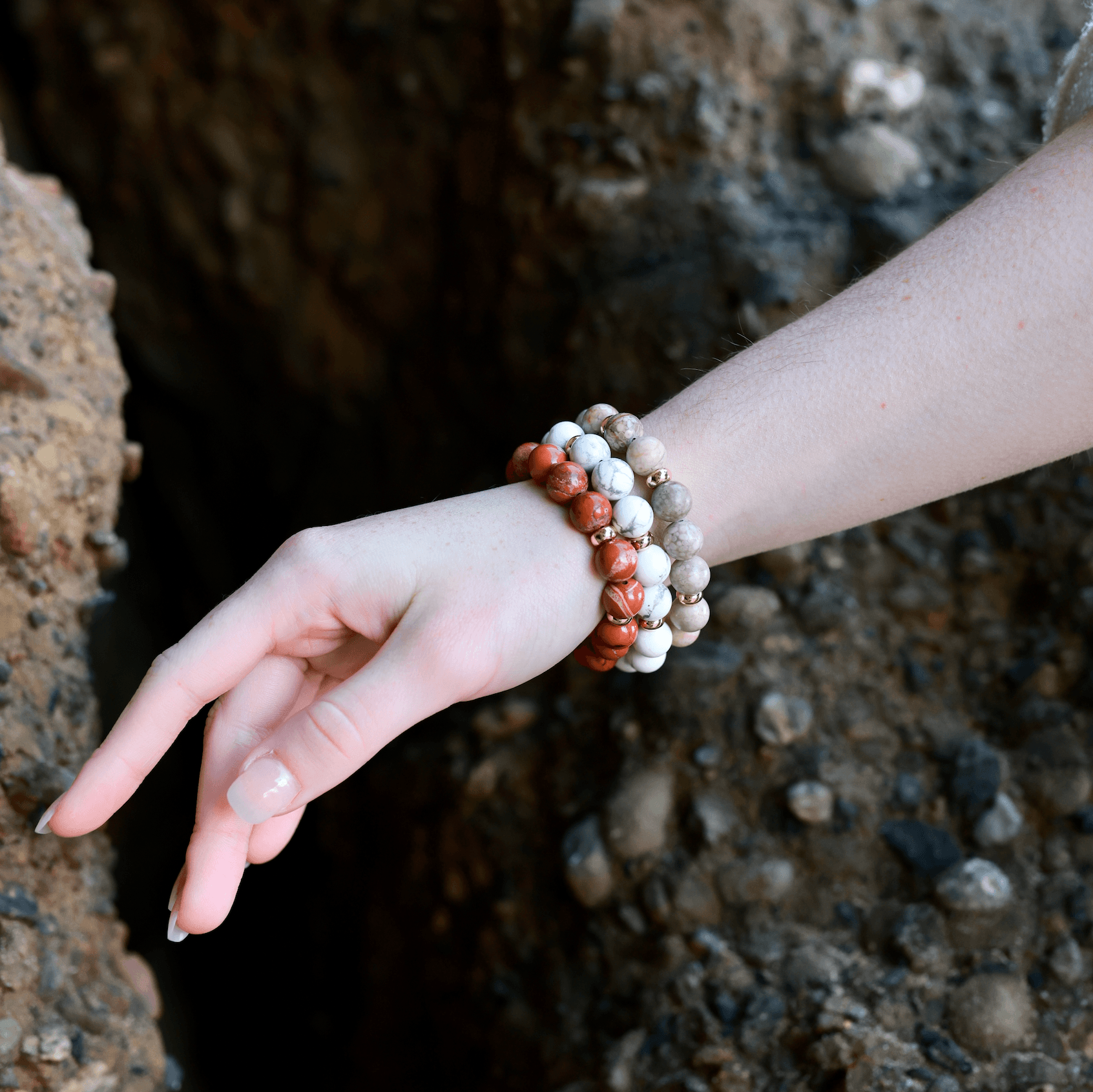 RED JASPER & GOLD BEADED BRACELET - HALCYON COLLECTION - Headless Nation
