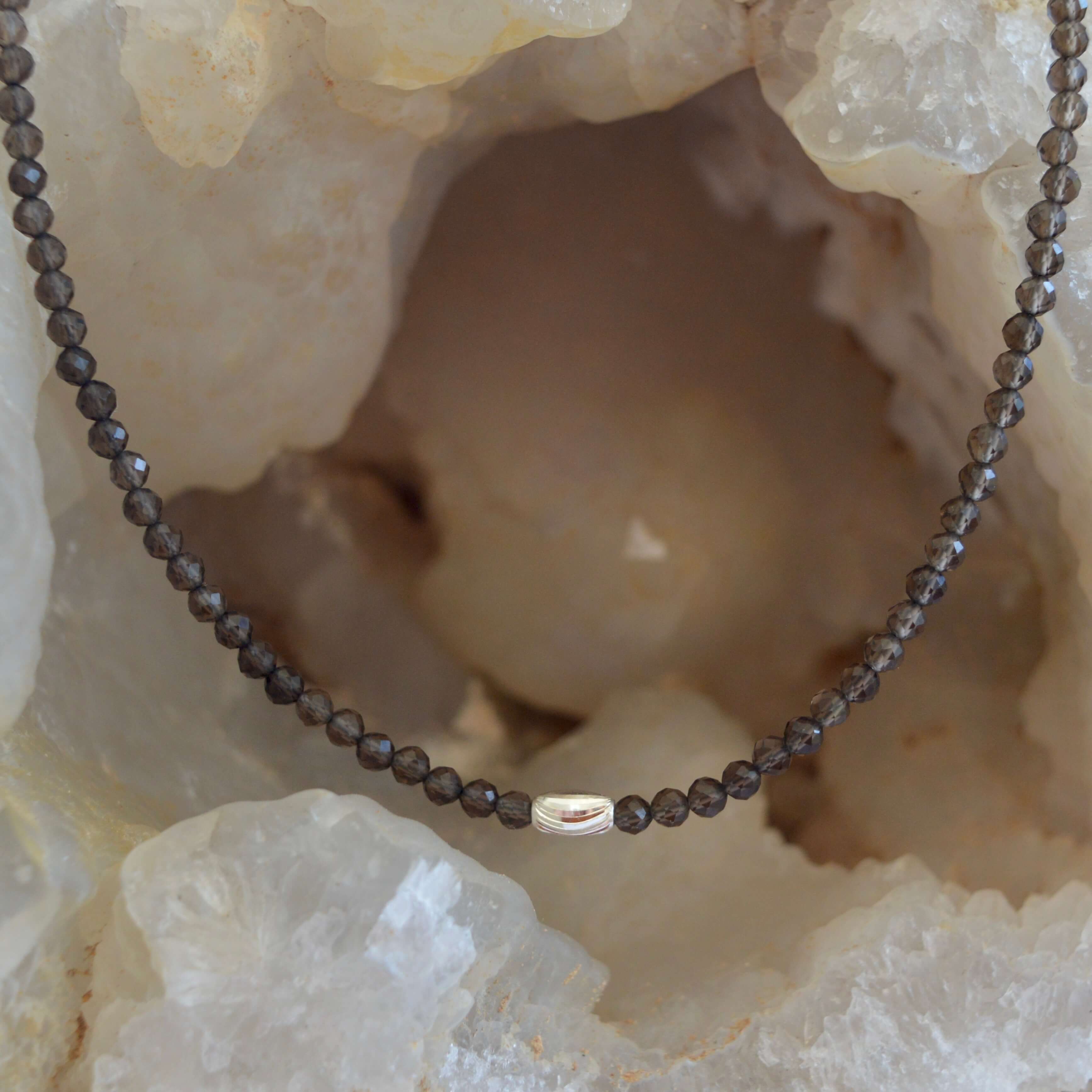 THE DAINTY- Silver- Smokey Quartz- NECKLACE - Headless Nation