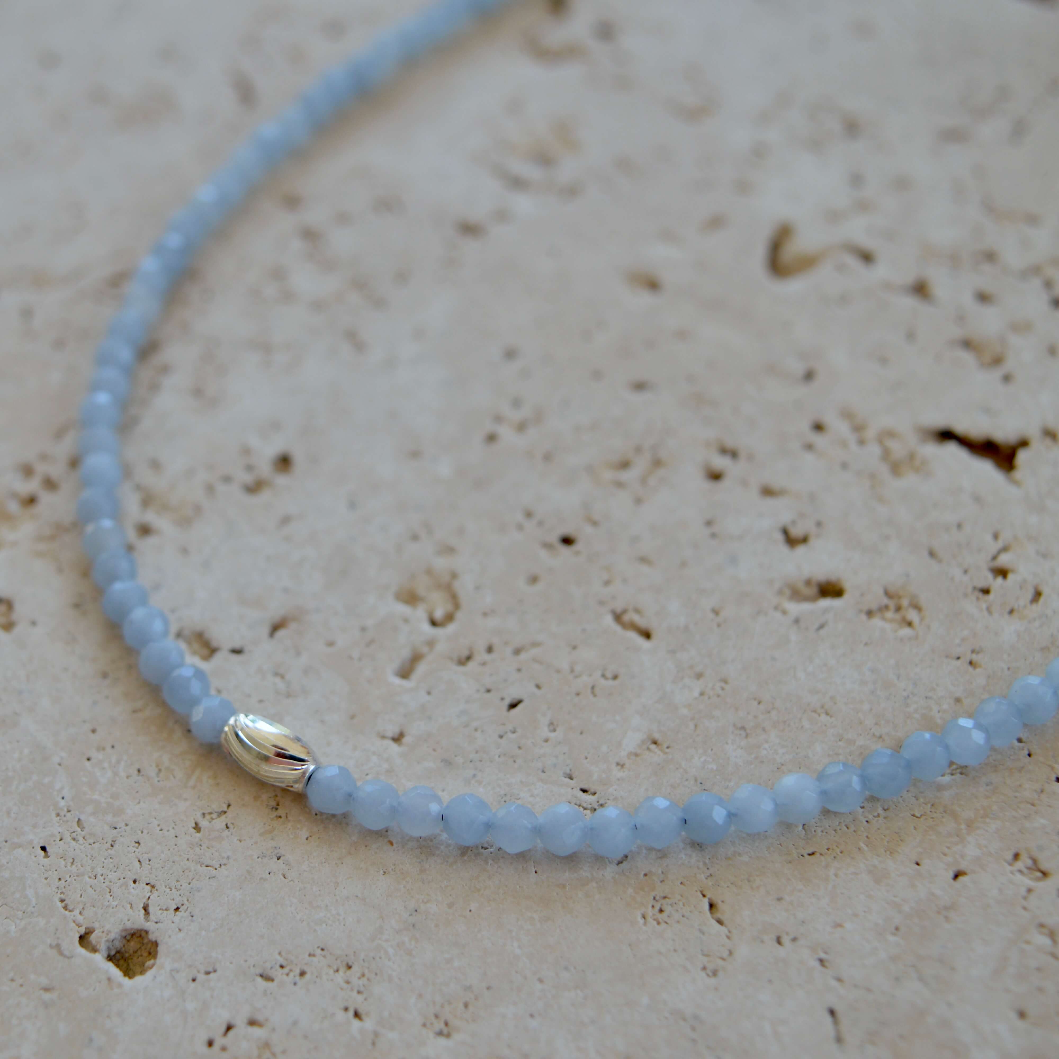THE DAINTY- Silver- Angelite- NECKLACE - Headless Nation