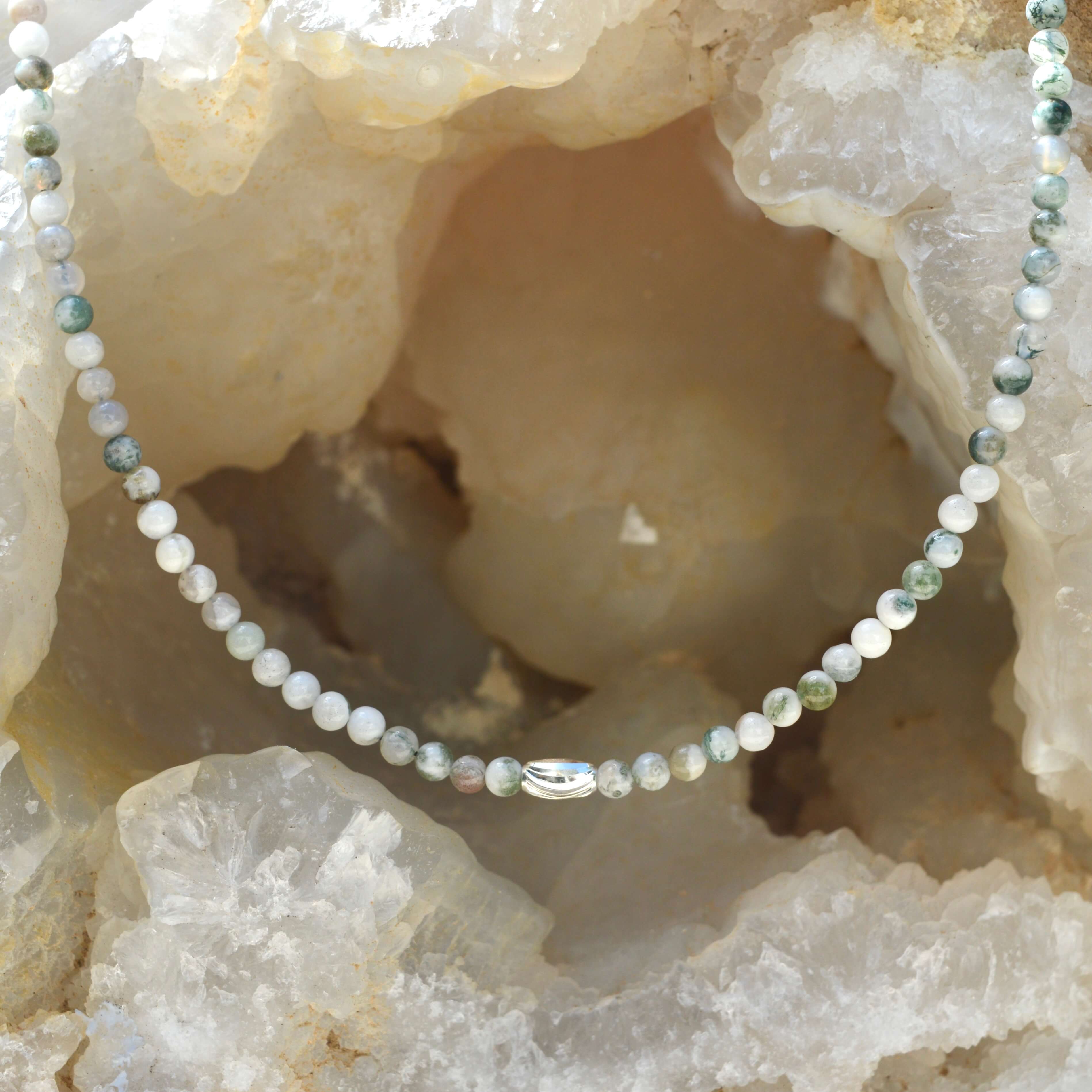 THE DAINTY- Silver- Tree Agate- NECKLACE - Headless Nation