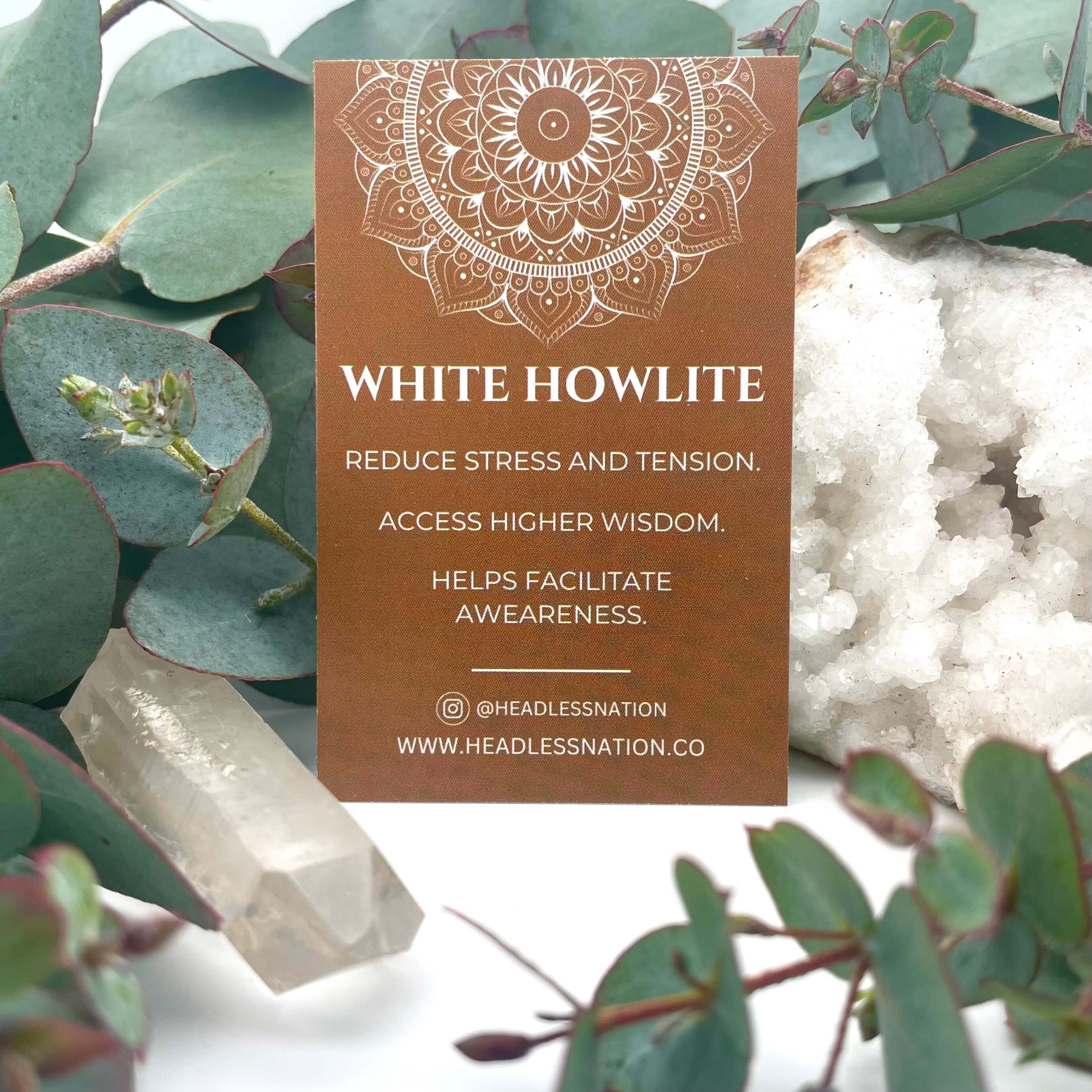 LONG White Howlite & Silver BEADED NECKLACE - Headless Nation
