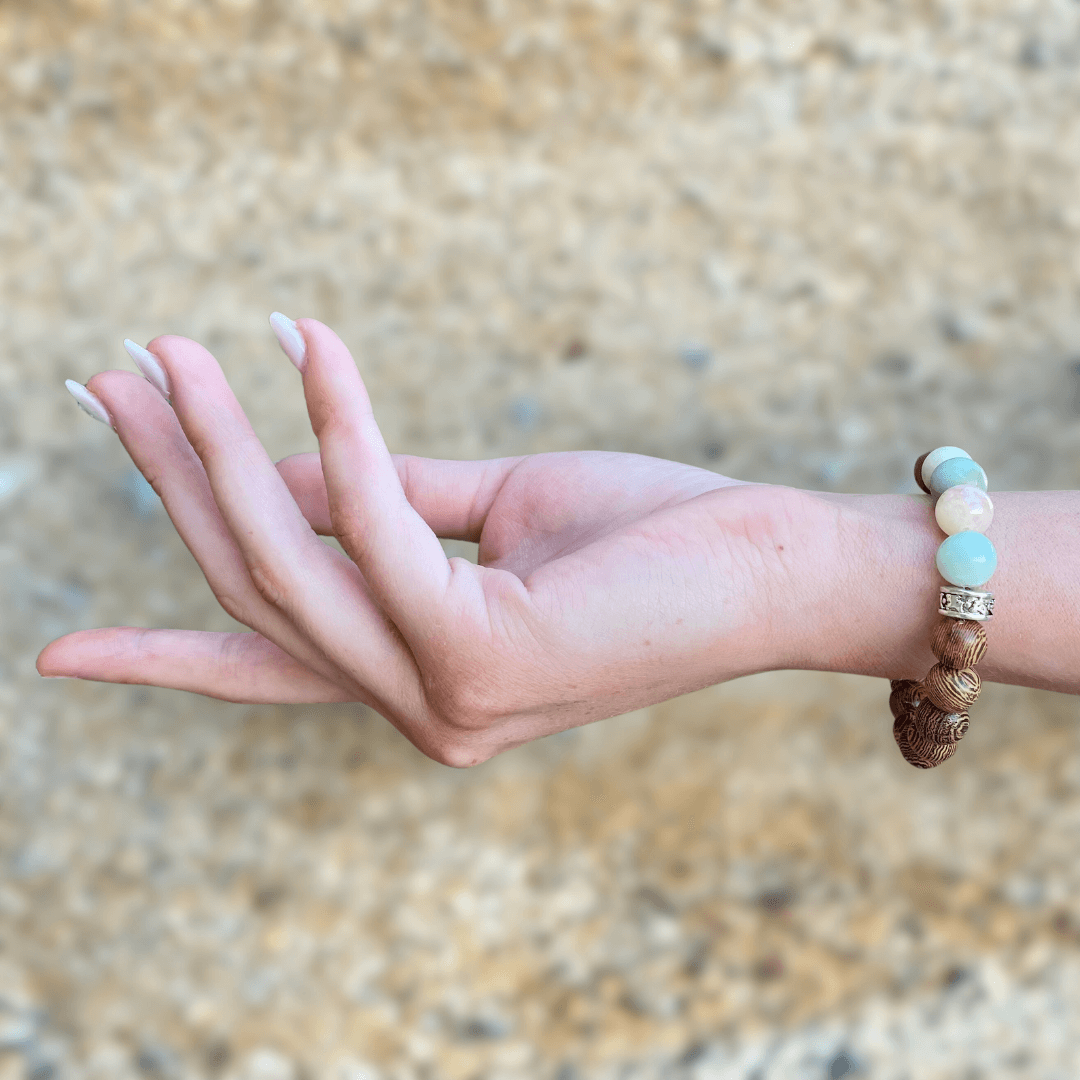 AMAZONITE & WOOD BEADED BRACELET - Headless Nation